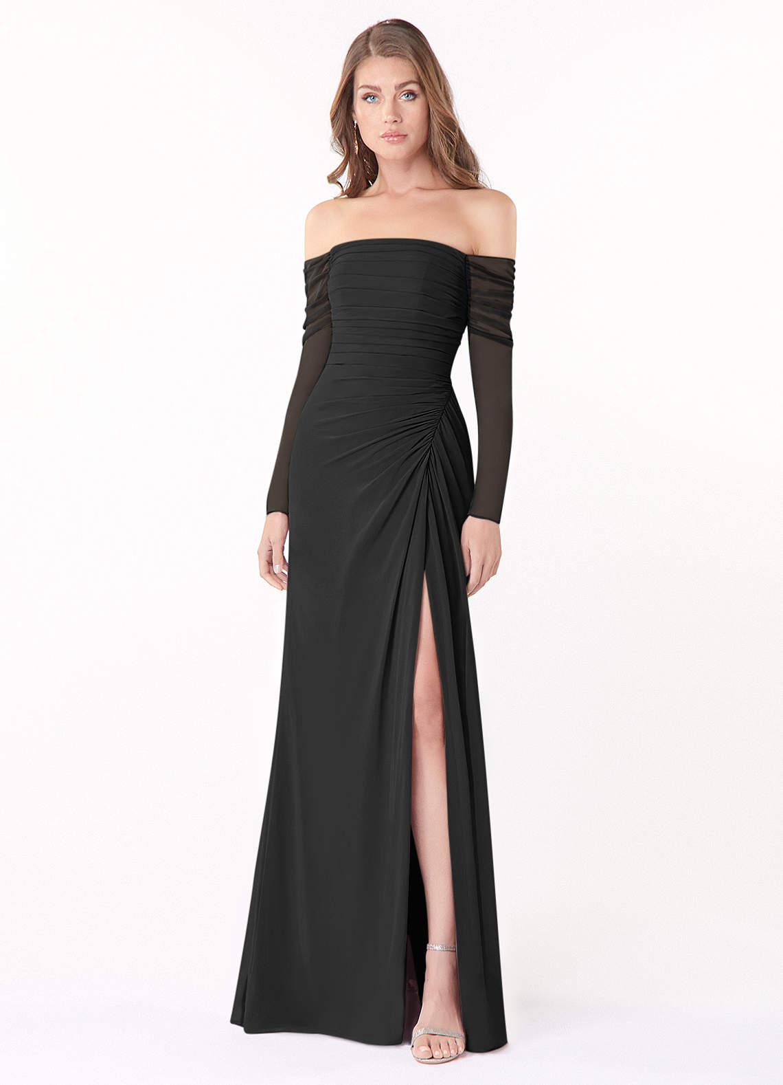 Full Length Chiffon Bridesmaid Dresses Black