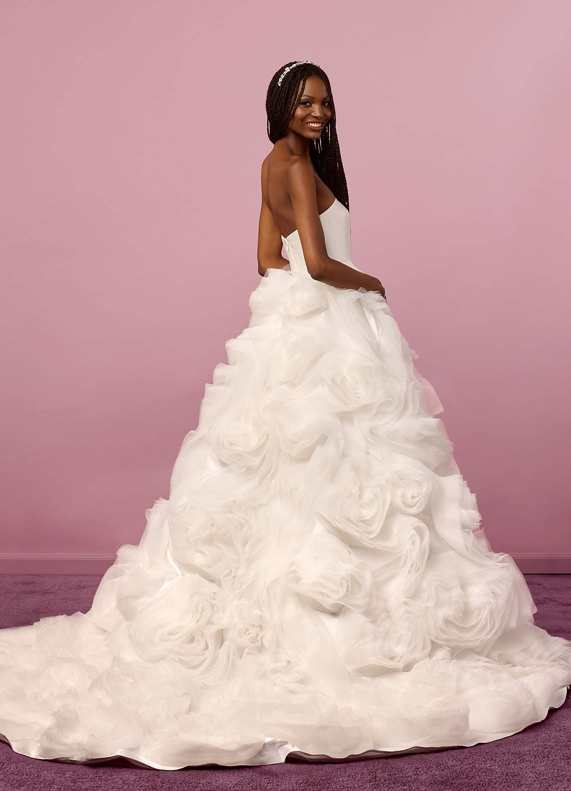 Barbie ♥ Azazie Wedding Dresses Ball-Gown Strapless Organza Cathedral Train Dress image6