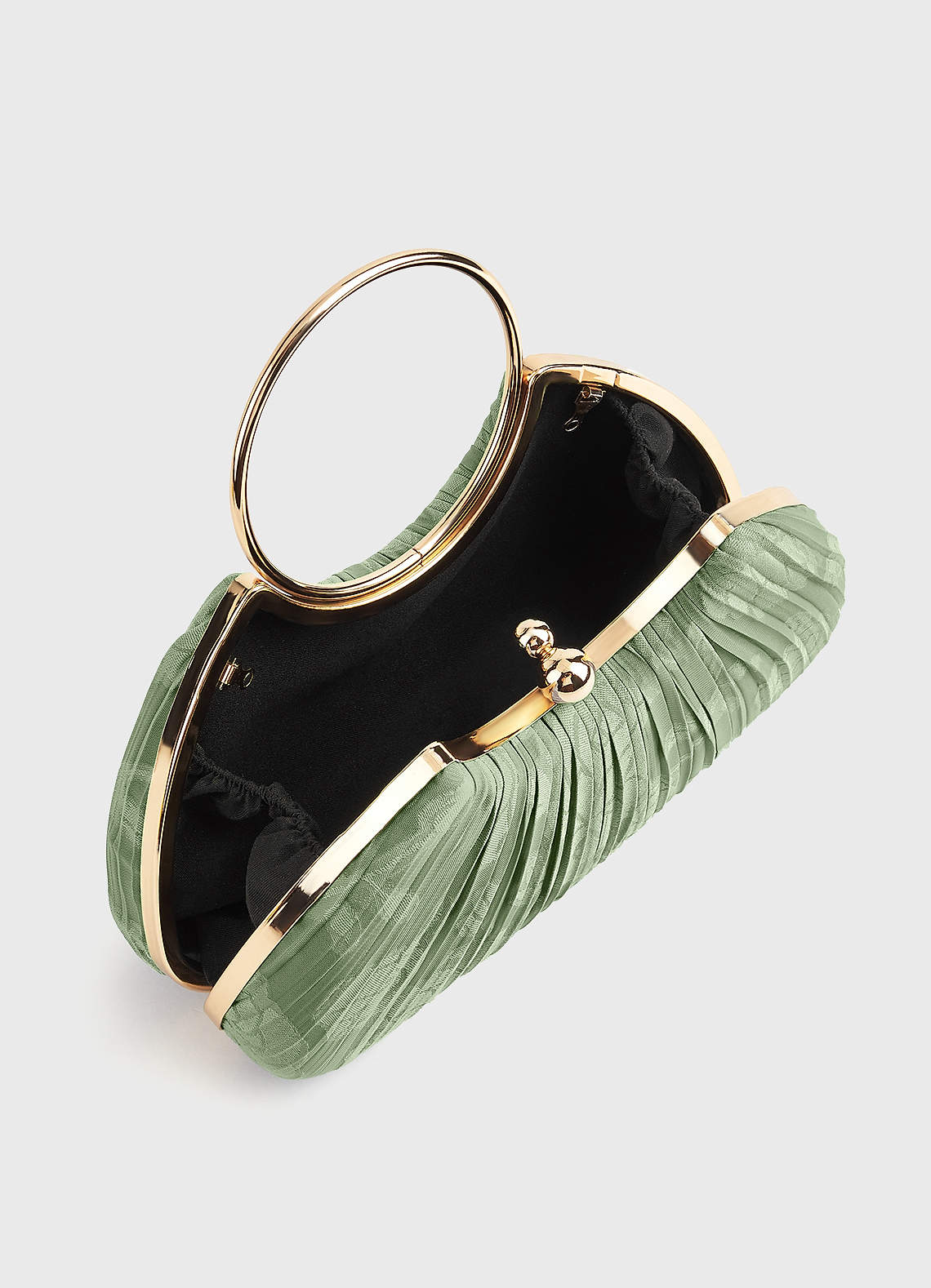 front Matching Color Floral Burnout Pleated Handbag