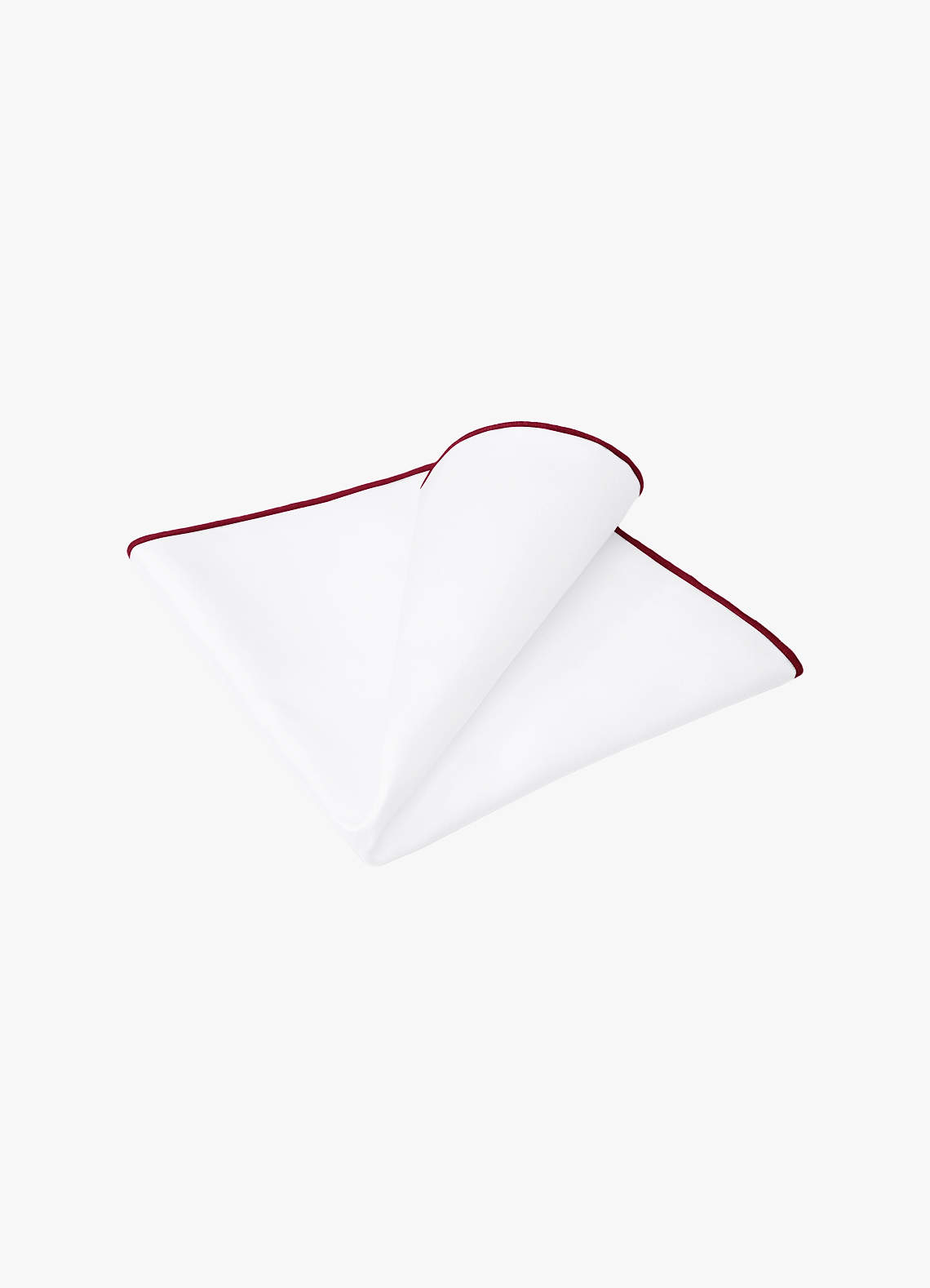 front White Matte Satin Pocket Square with Colored Edge