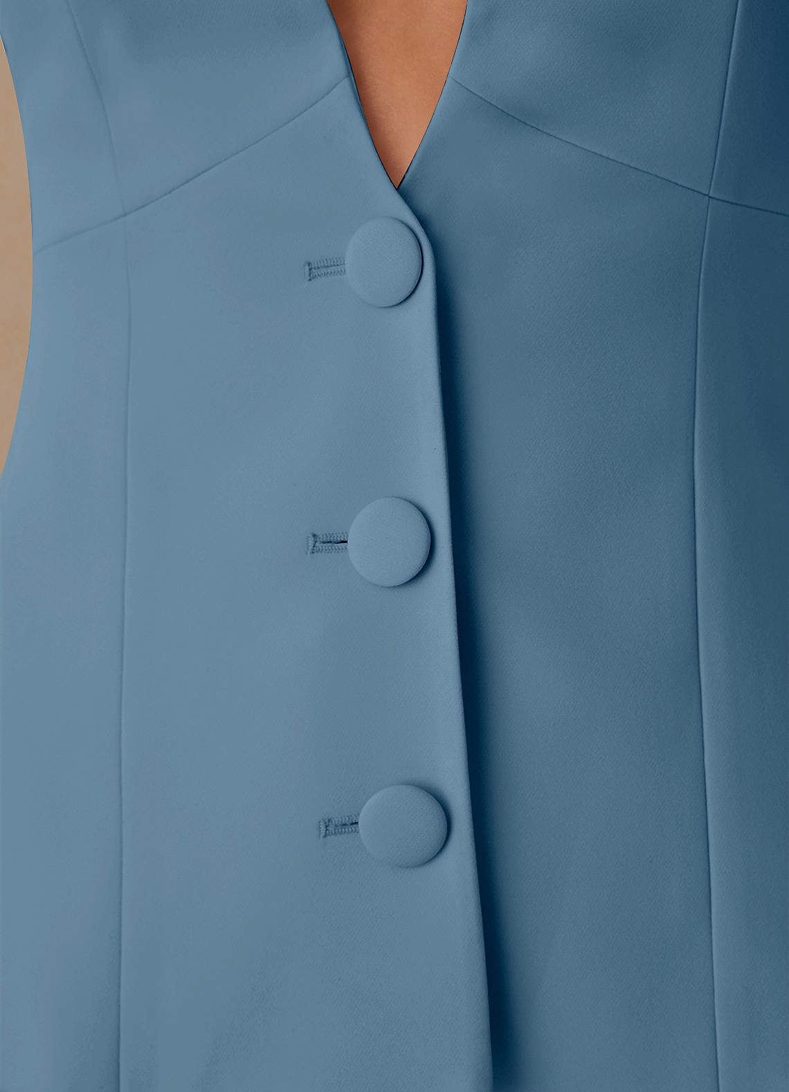 front Elara Azul Claro Blazer de alfaiataria com trama refinada