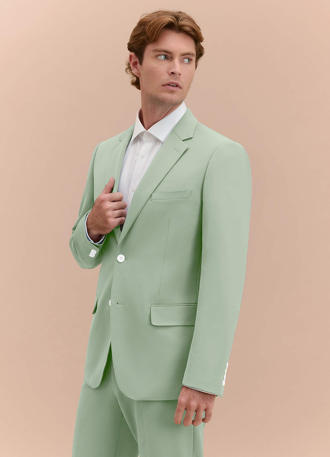 James Dusty Sage Structured Stretch Suit Jacket