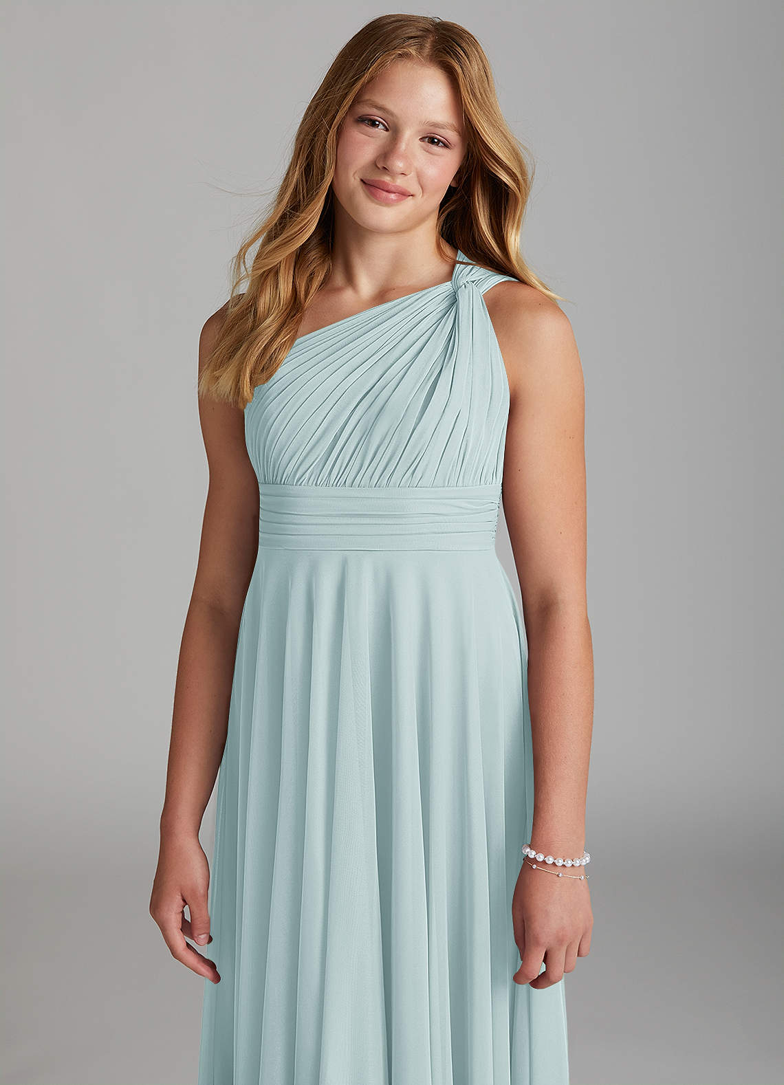 Azazie Charlize Junior Mist A-Line Mesh Dress image5