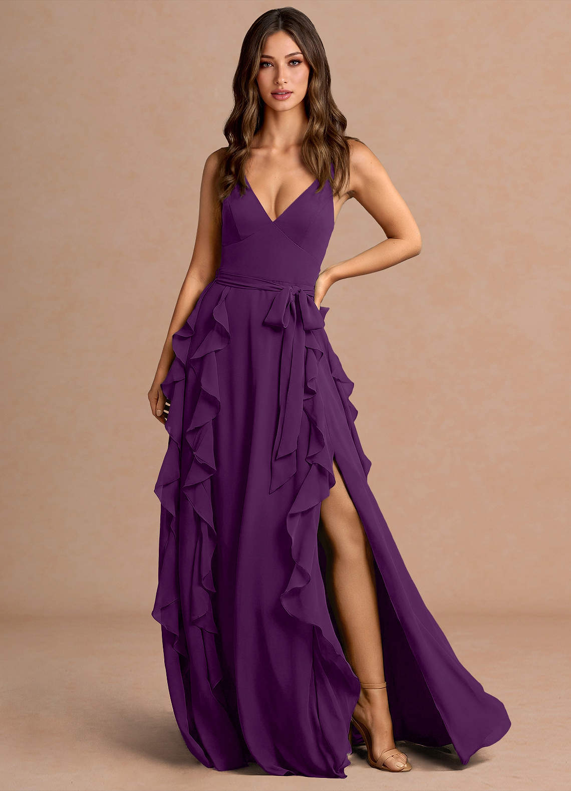 grape maxi dress Elanah Waist Tie Halter Maxi Dress Grape