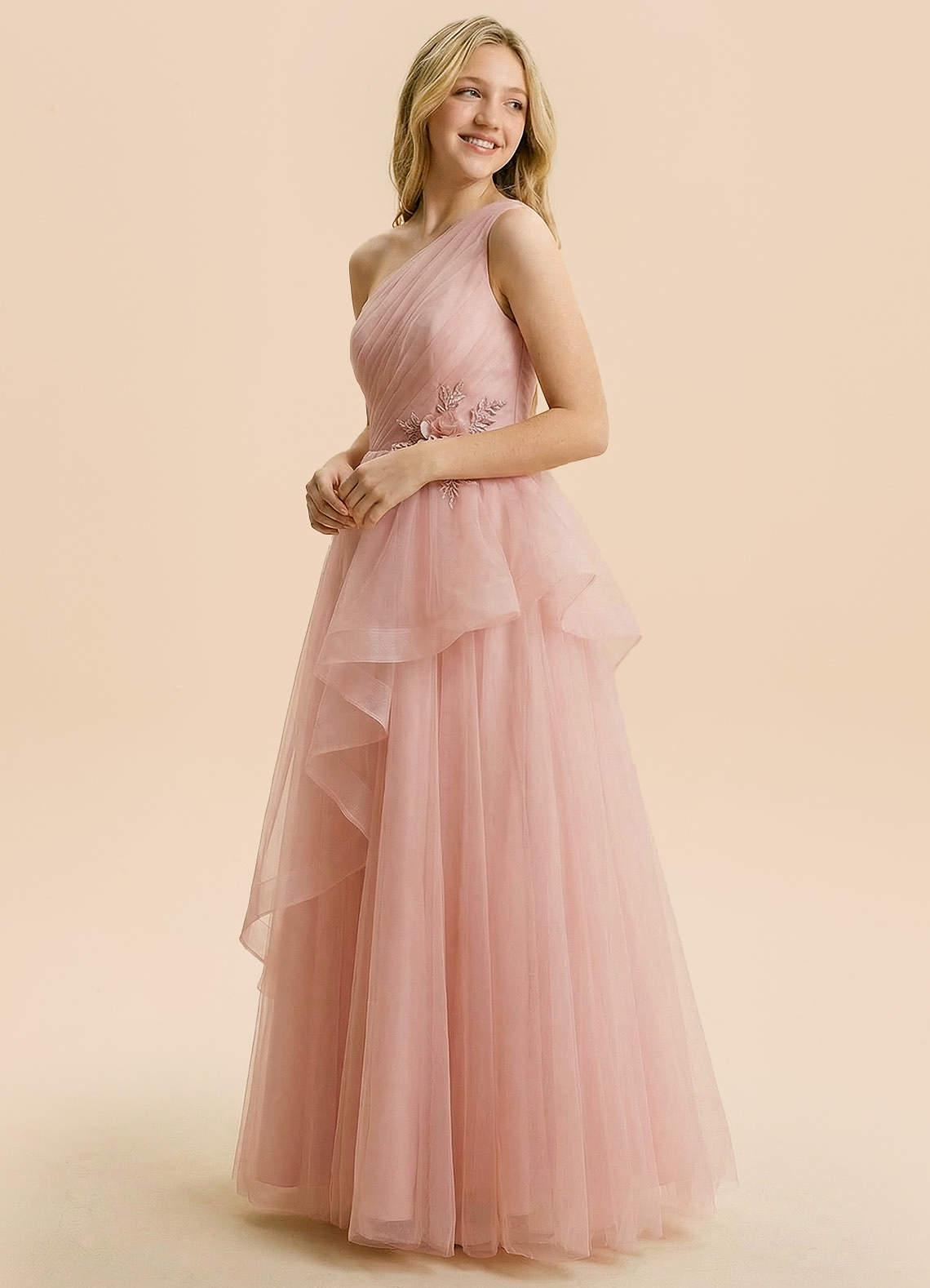 front Azazie Alina Junior Formal Dress