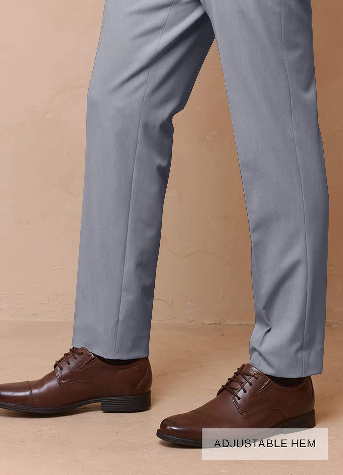 front Savile Grey Wool Blend Dress Pants