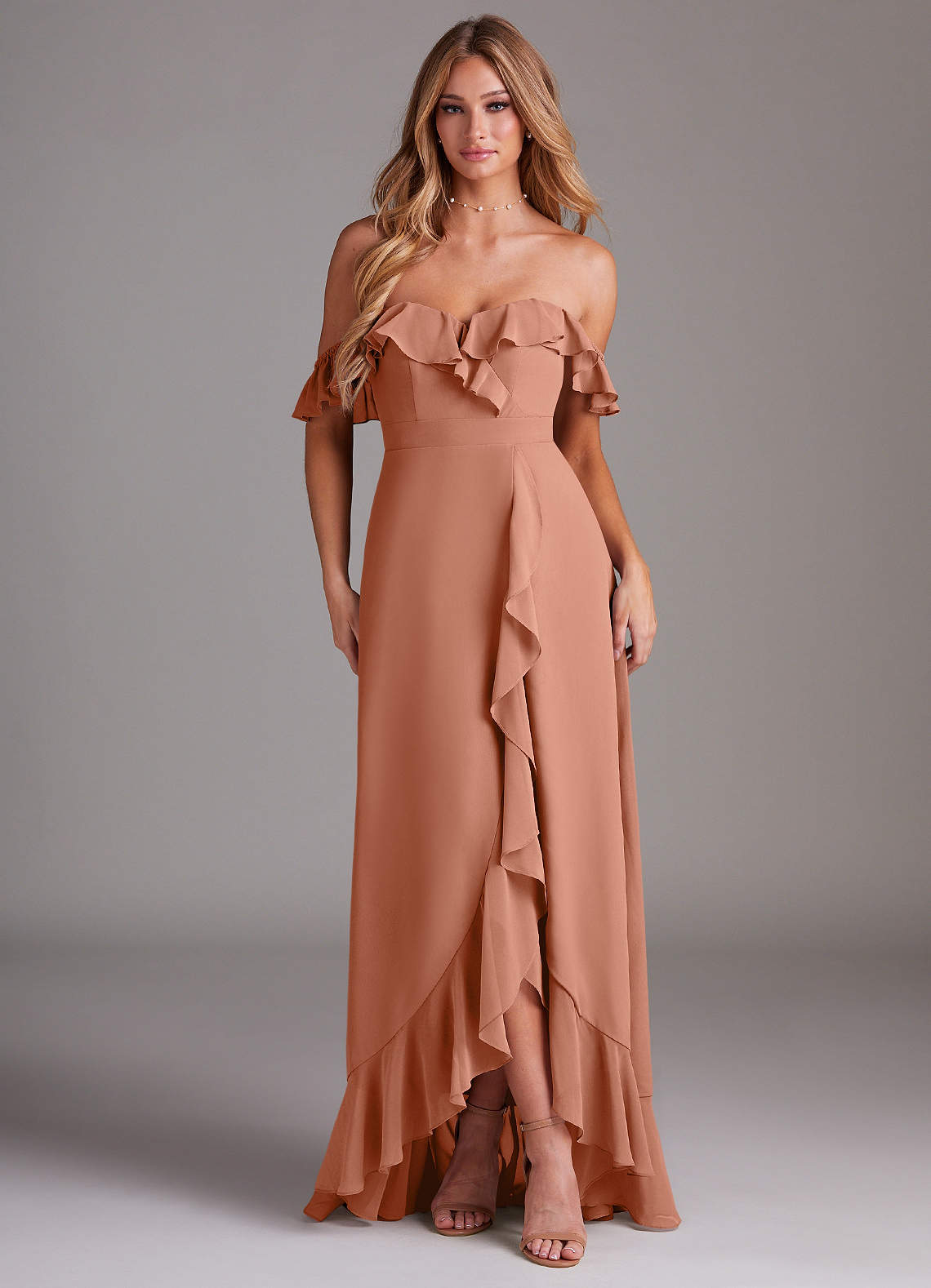 Azazie Lyra Bridesmaid Dresses MAI TAI A-Line Chiffon Convertible Dress image1
