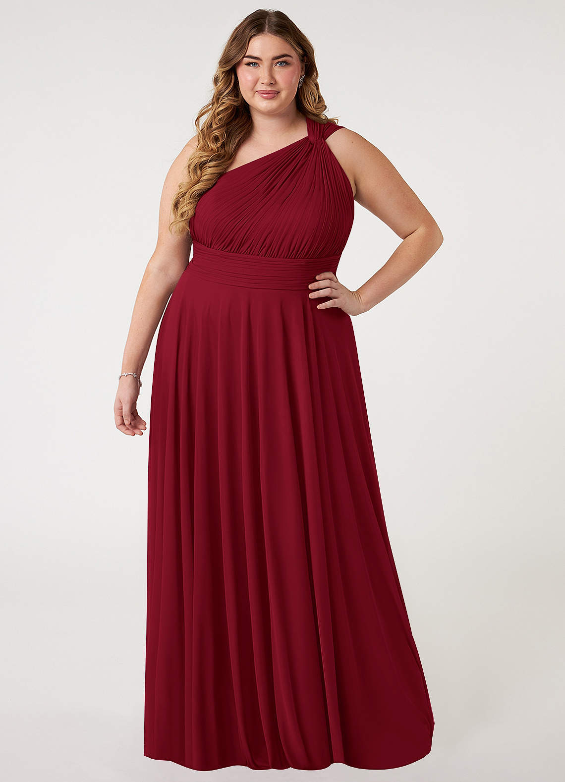 AZAZIE hotsell Dress Celyn Bridesmaid Prom Formal Maxi Halter A-Line Burgundy Red 2