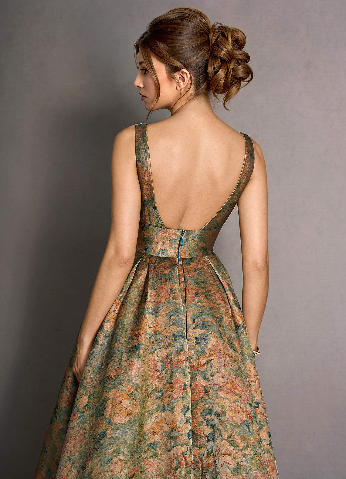 Katel Vintage Teal Midi Dress | Azazie CA