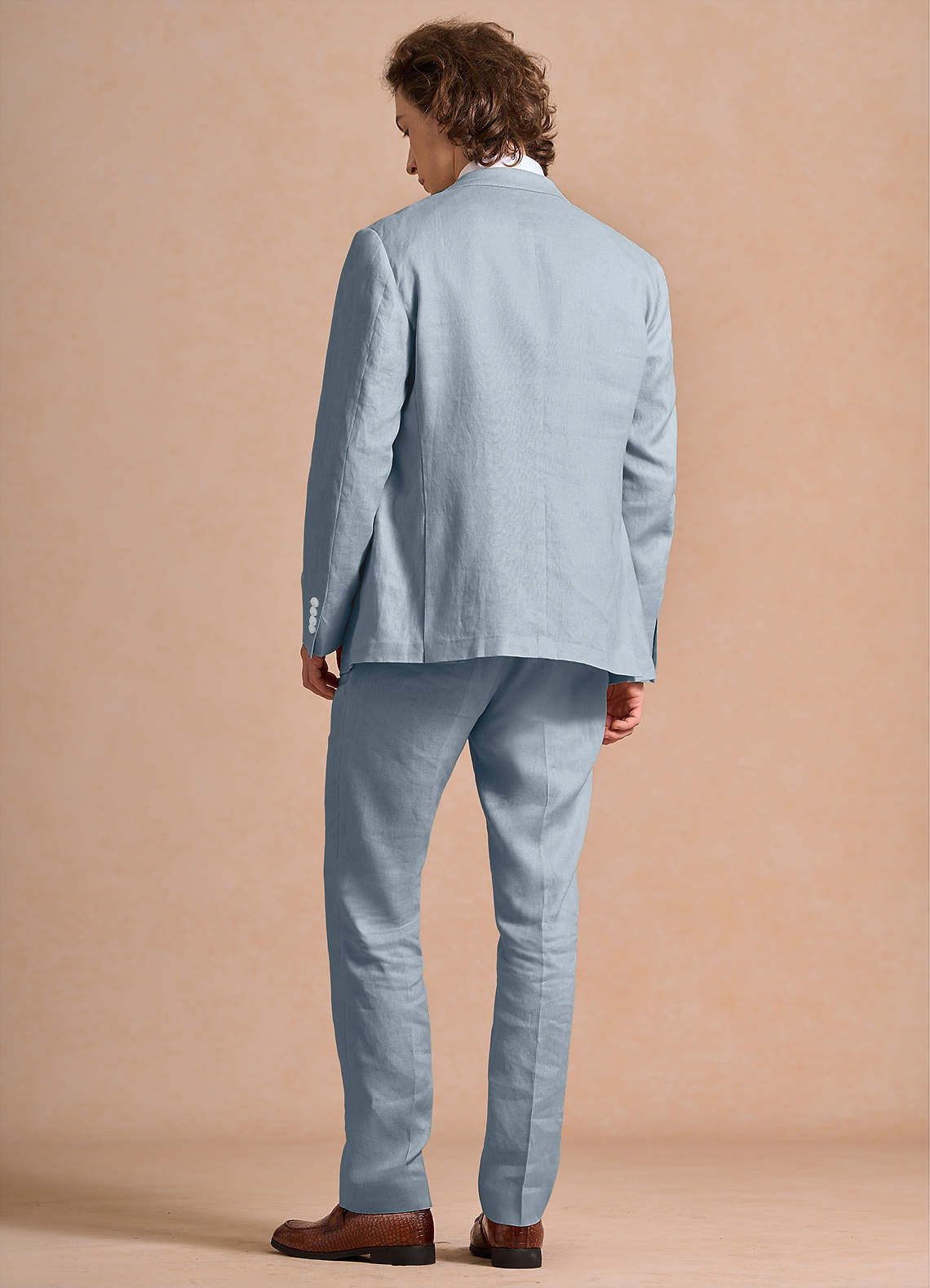 front Harrison Azul Polvoriento Traje 100% lino