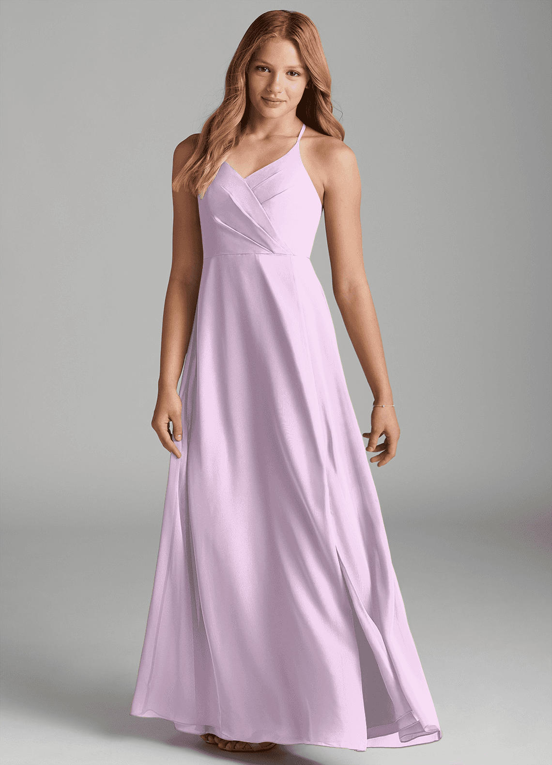 Azazie Davis Junior Jurk van Chiffon met A-Lijn Frosted Lila image1