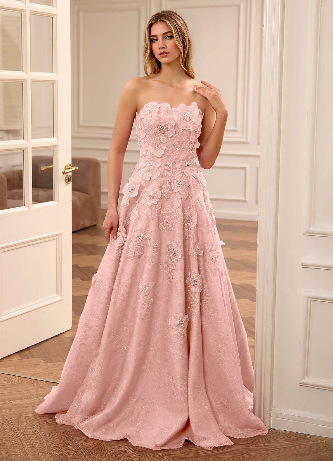 pink prom dress sweetheart neckline Pink sweetheart neck tulle lace long prom dress, pink evening dress