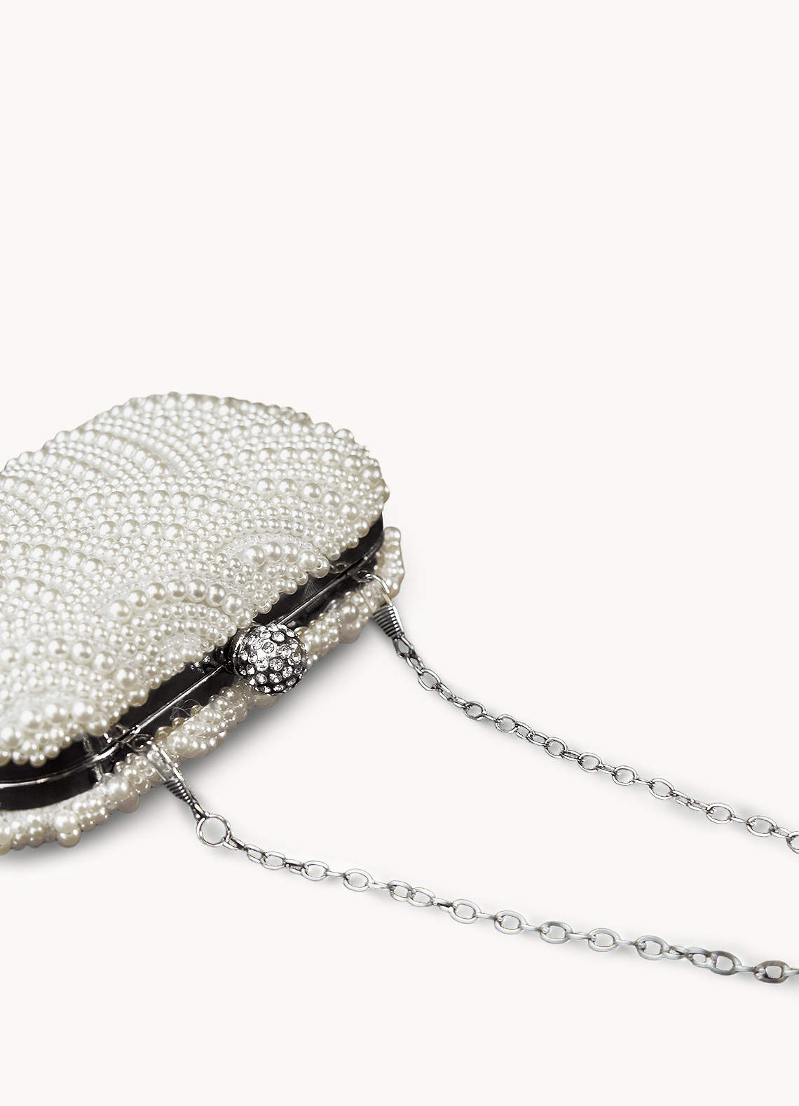 front Pearl Embellished Clutch