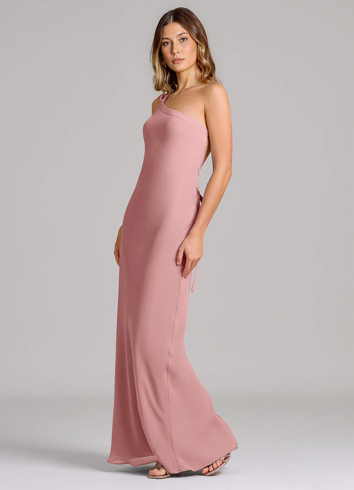 Azazie Monroe Ready to Ship Dusty Rose Chiffon Bridesmaid Dresses | Azazie