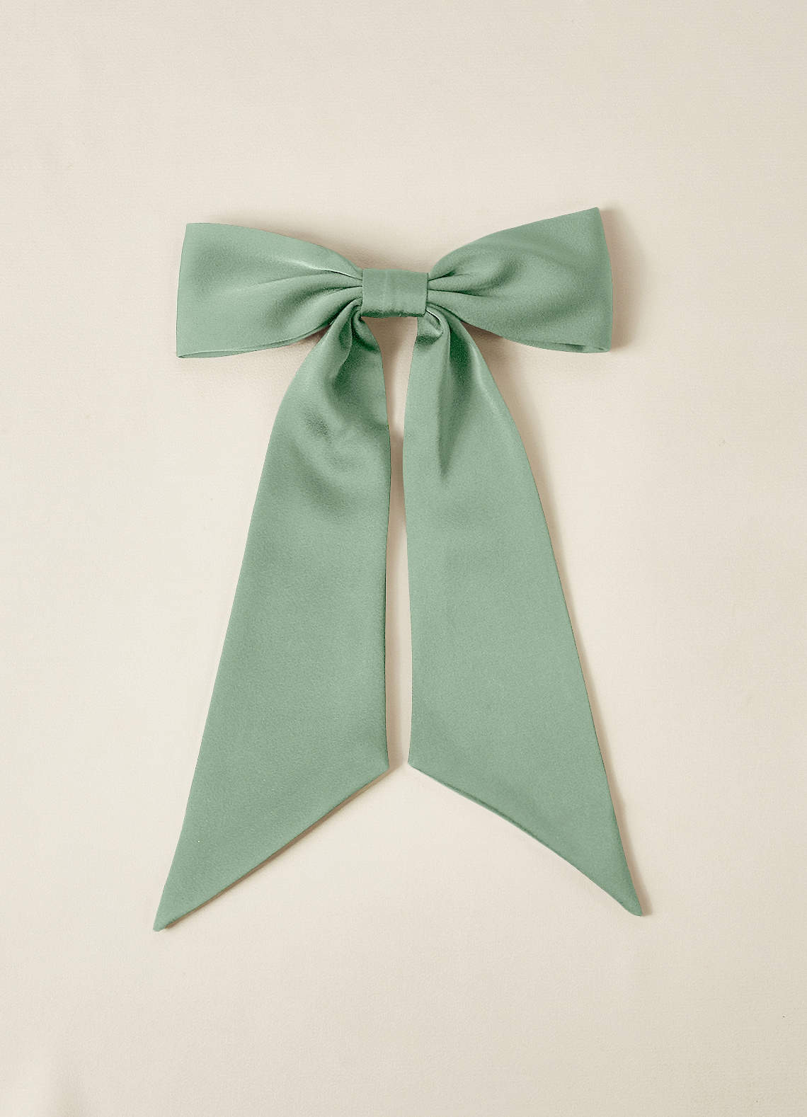 front Matching Color Stretch Satin Bow Hair Clip