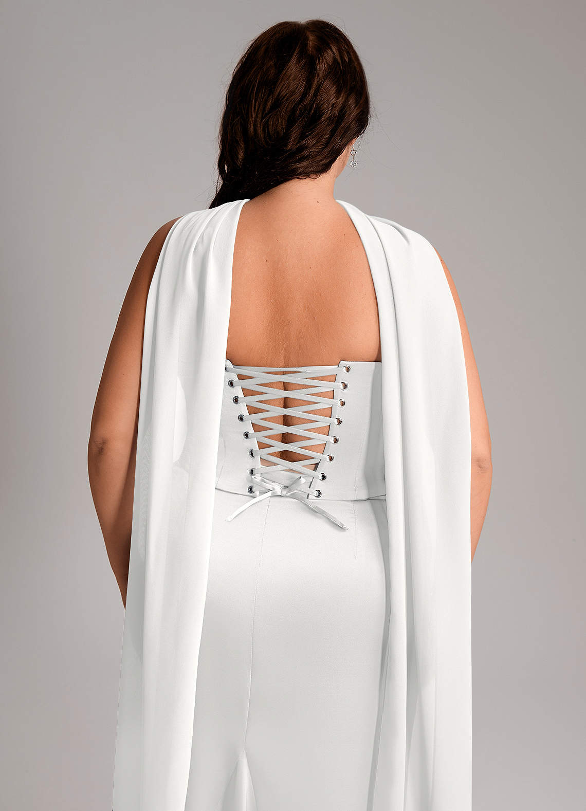 Azazie Sorrel Abiti da Damigella Abito Convertibile Sirena in Raso Elasticizzato Senza Cinturino Bianco image11