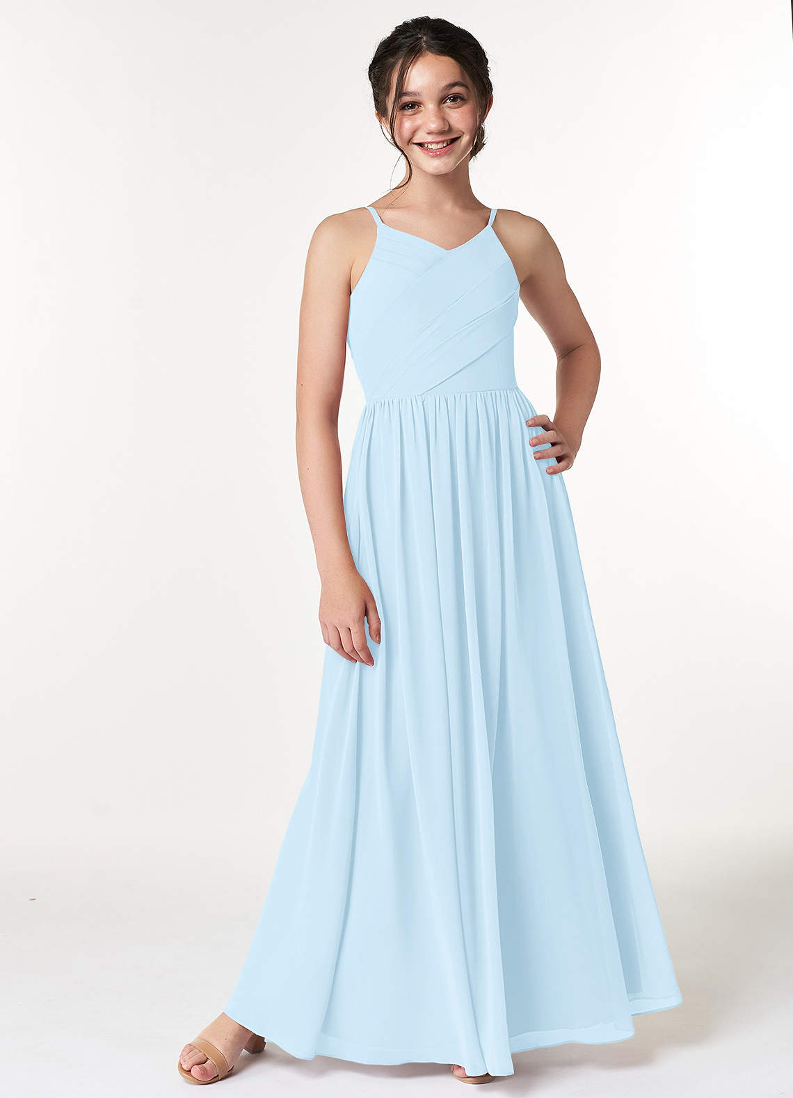 Sky Blue Azazie Cora JBD Junior Bridesmaid Dresses Azazie