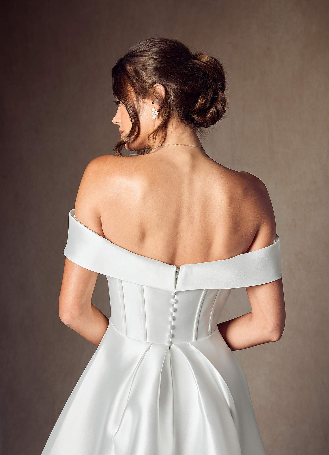 Azazie Kaylynn Wedding Dresses Diamond White A-Line Sweetheart Neckline Mikado Dress image6