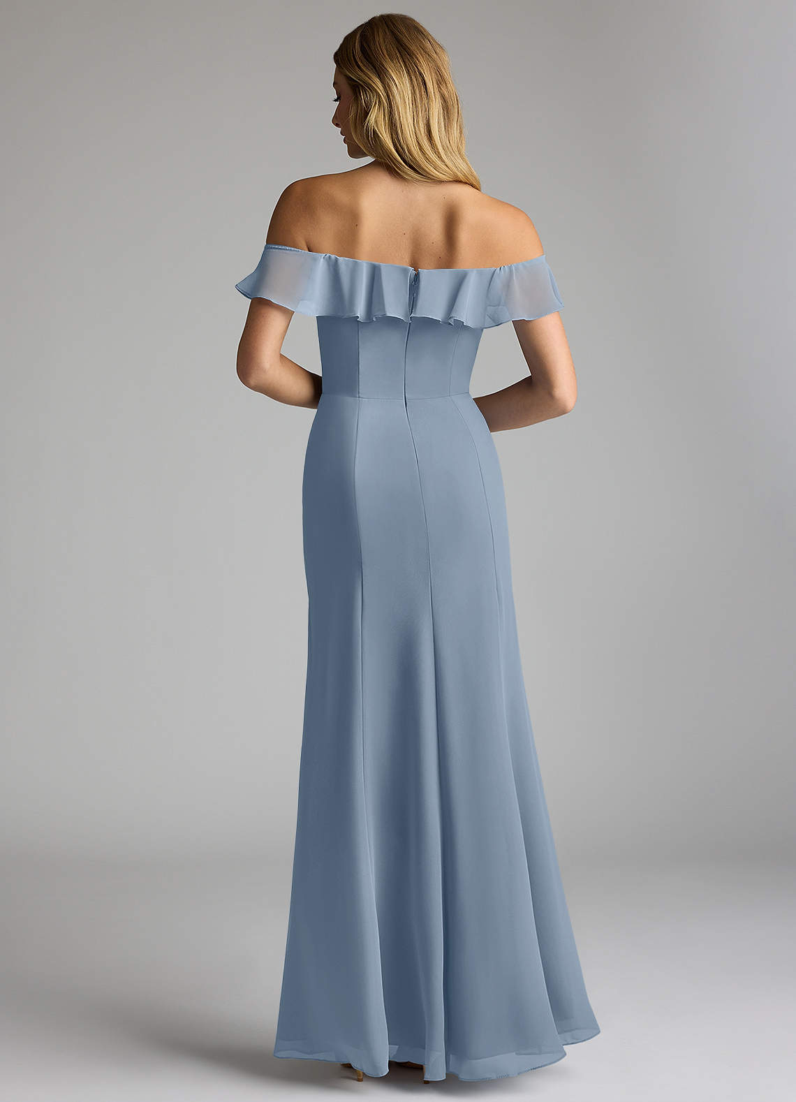 Sophie Try-on Dress Sample Dress Dusty Blue Bridesmaid Dresses | Azazie
