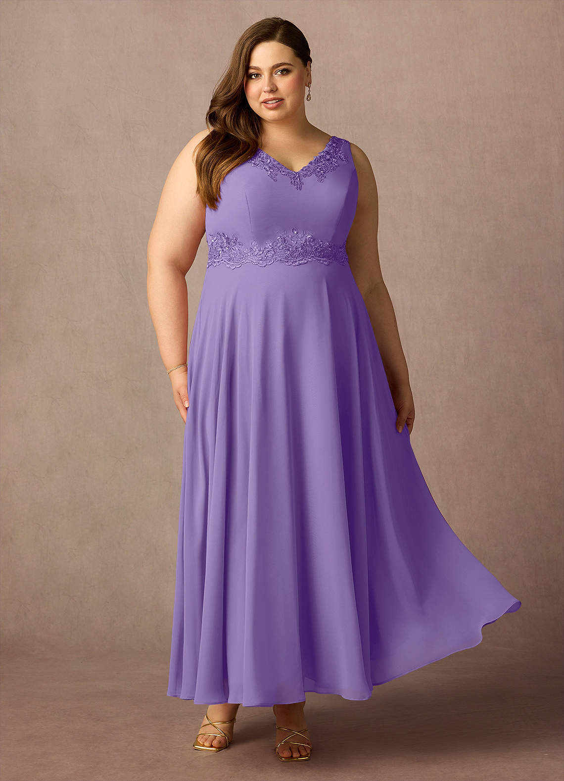 Azazie Devana Abiti per la Madre della Sposa Abito A-Line in Chiffon Lustrini Tahiti image6