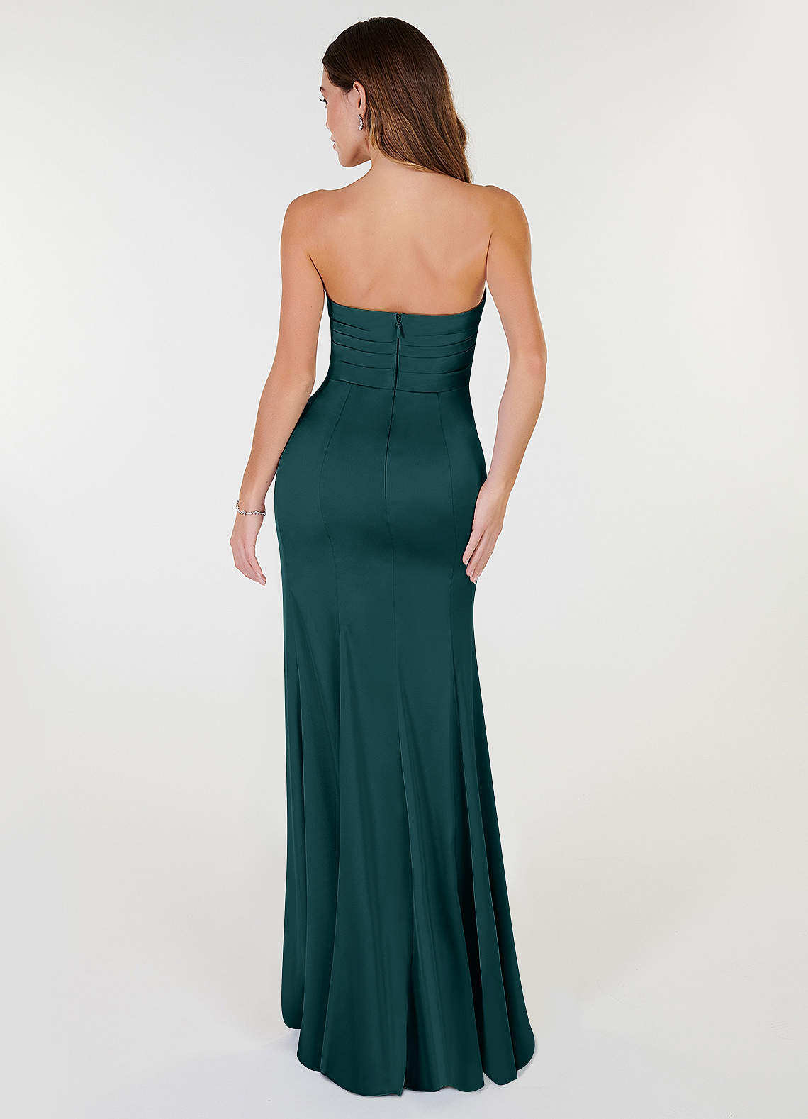 Pine Azazie Yola Stretch Satin Dress Bridesmaid Dresses | Azazie