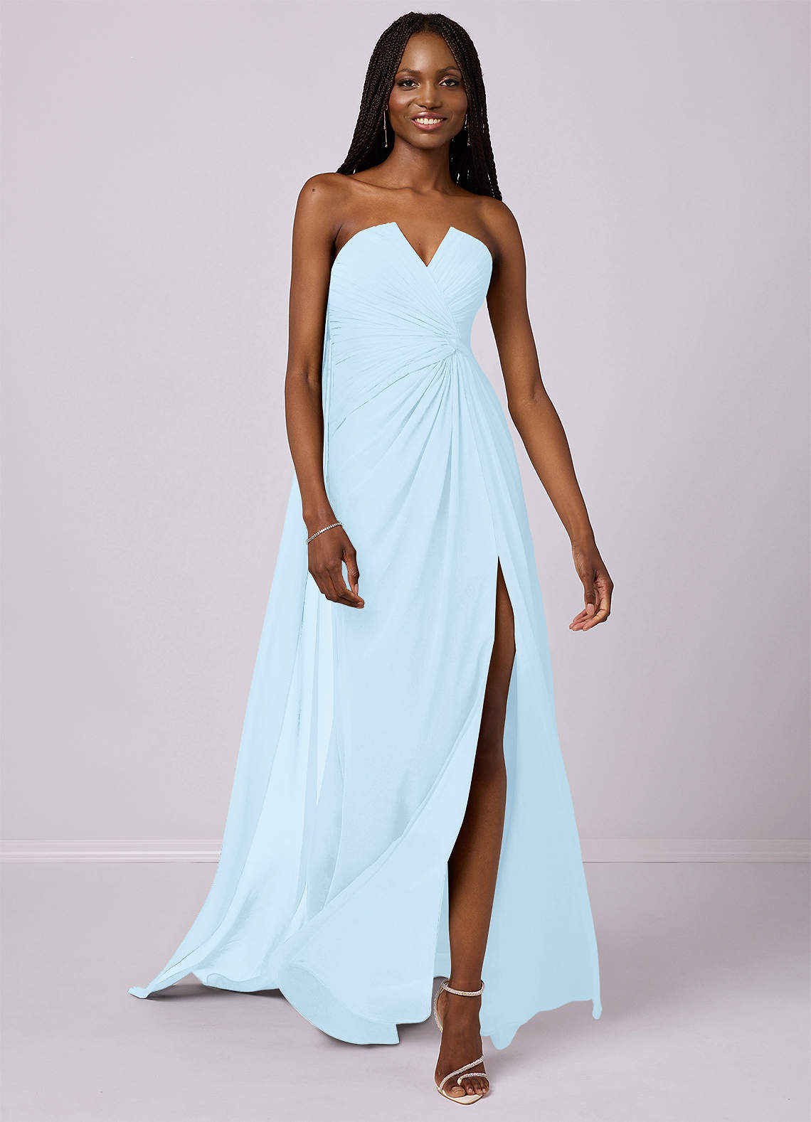 Barbie ♥ Azazie Bridesmaid Dresses Mermaid Strapless Chiffon Court Train Dress image5