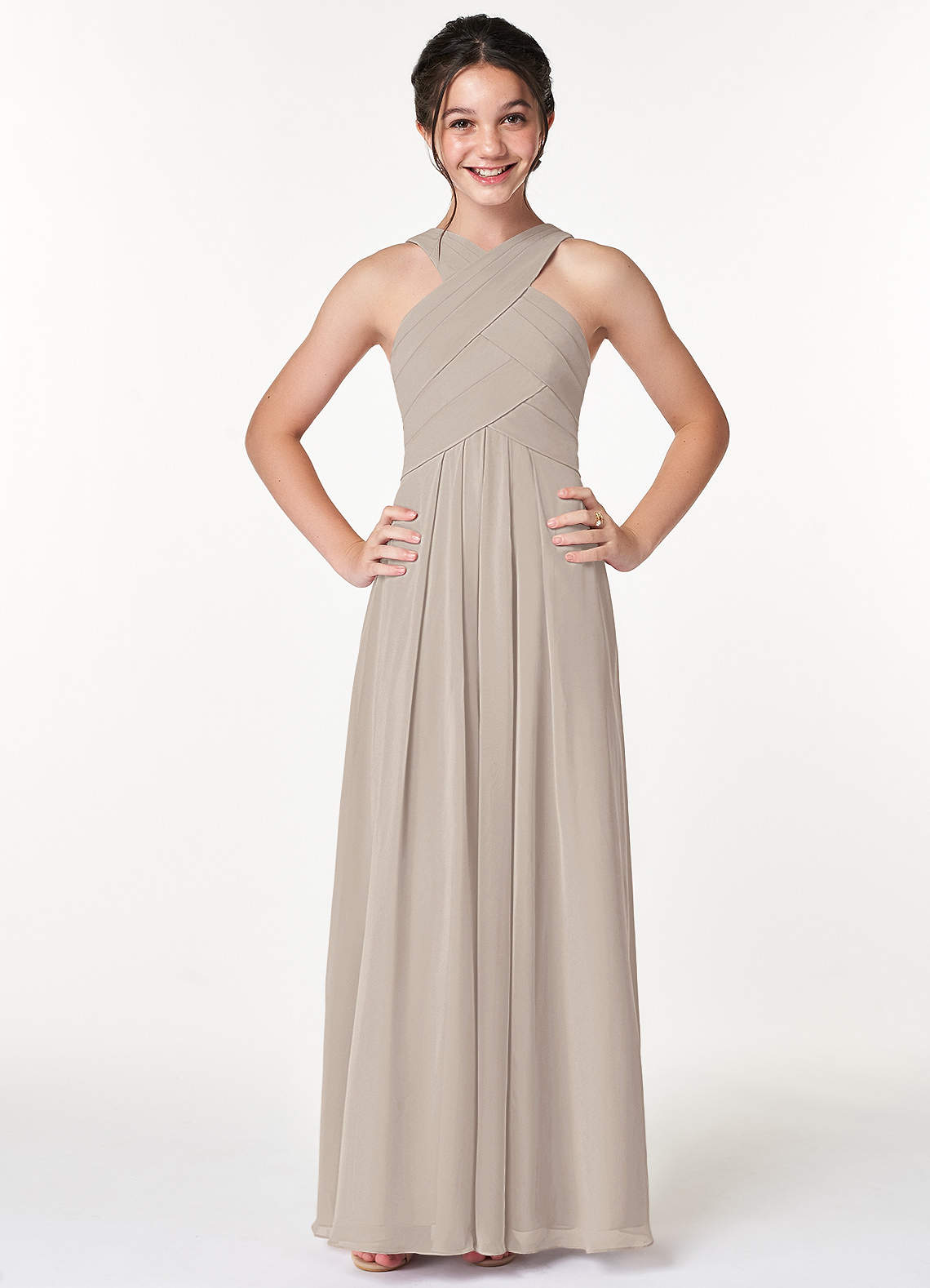 Azazie Kaleigh Junior Bridesmaid Dress in Frost | Azazie