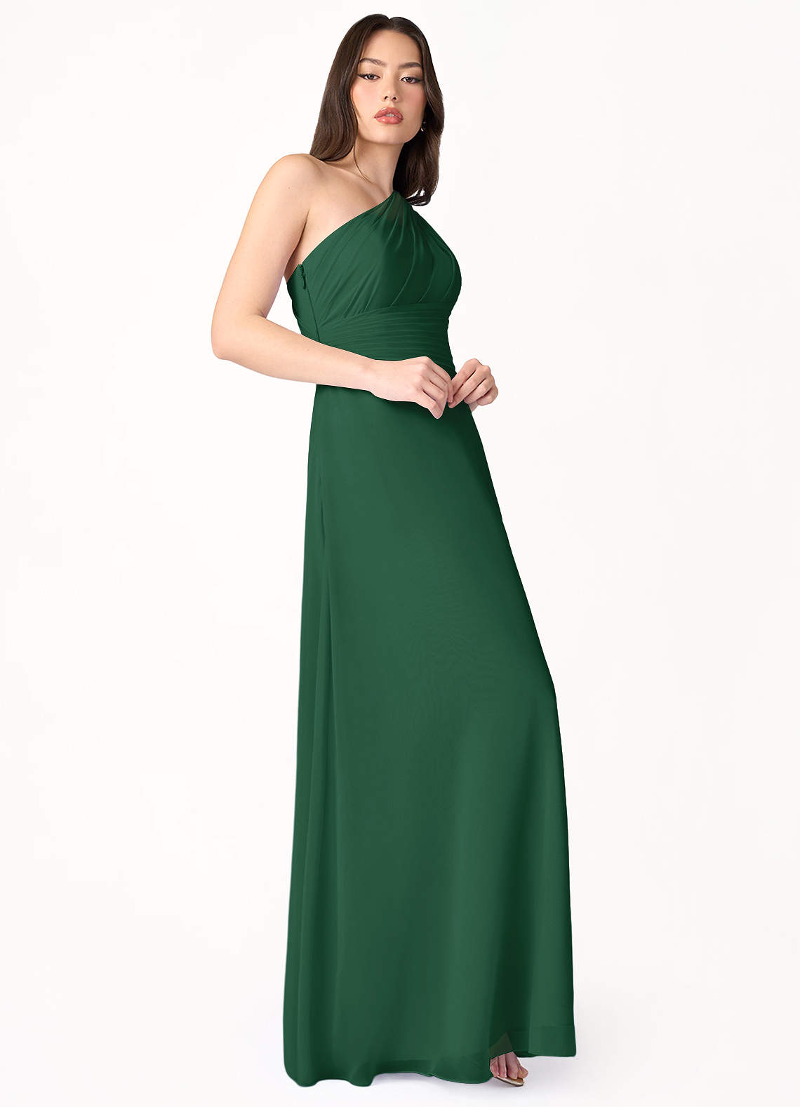 Lara Emerald Green One Shoulder Maxi Dress Atelier Dresses | Azazie