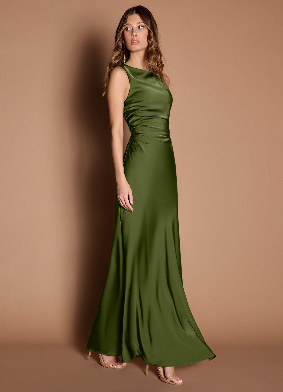 Evadne Olive Open Back Dress image1