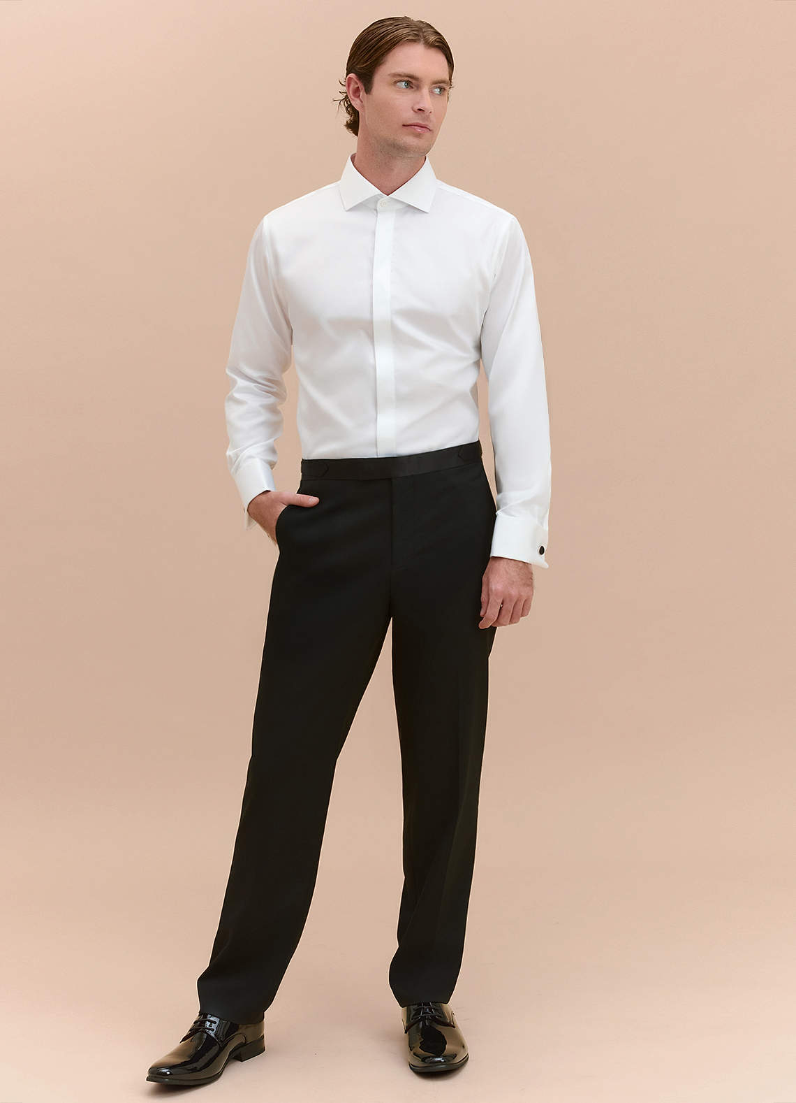 front Richard White Tuxedo Shirt