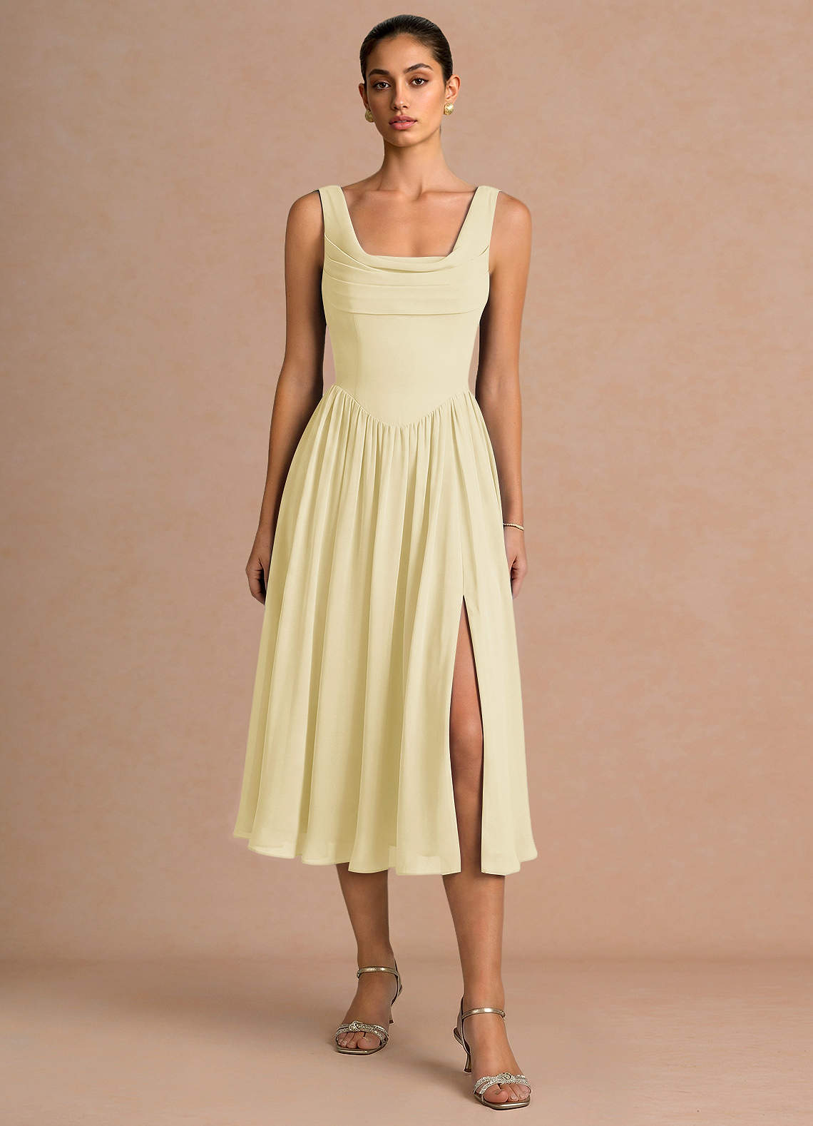 butter yellow dress midi The Spaghetti Strap Effortless Midi, Butter Yellow