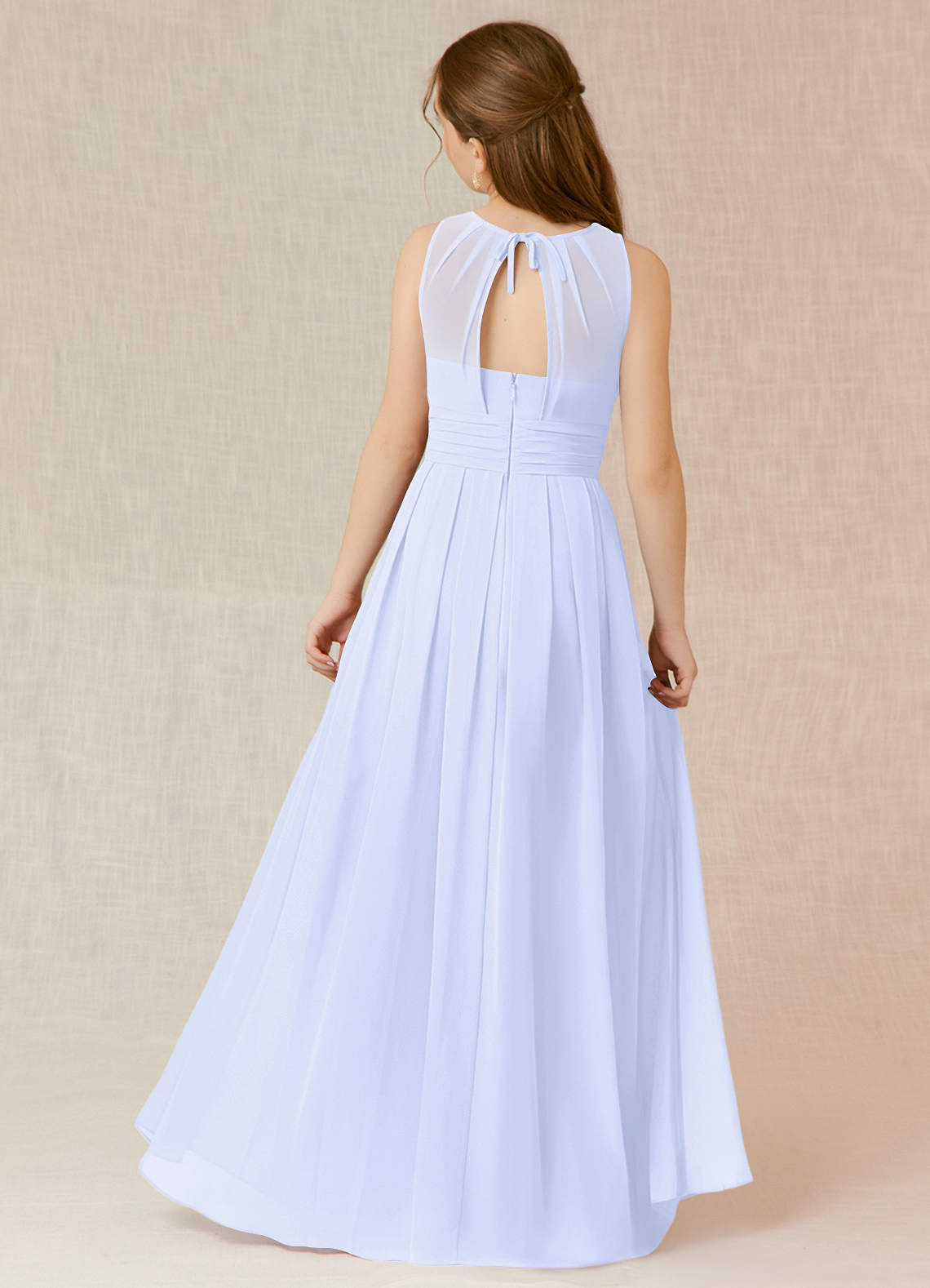 Azazie A-Line/Princess Scoop Neck Floor-Length Chiffon Junior Bridesmaid Dresses - Lavender Azazie A-Line/Princess Scoop Neck Floor-Length Chiffon Junior Bridesmaid Dresses - Lavender