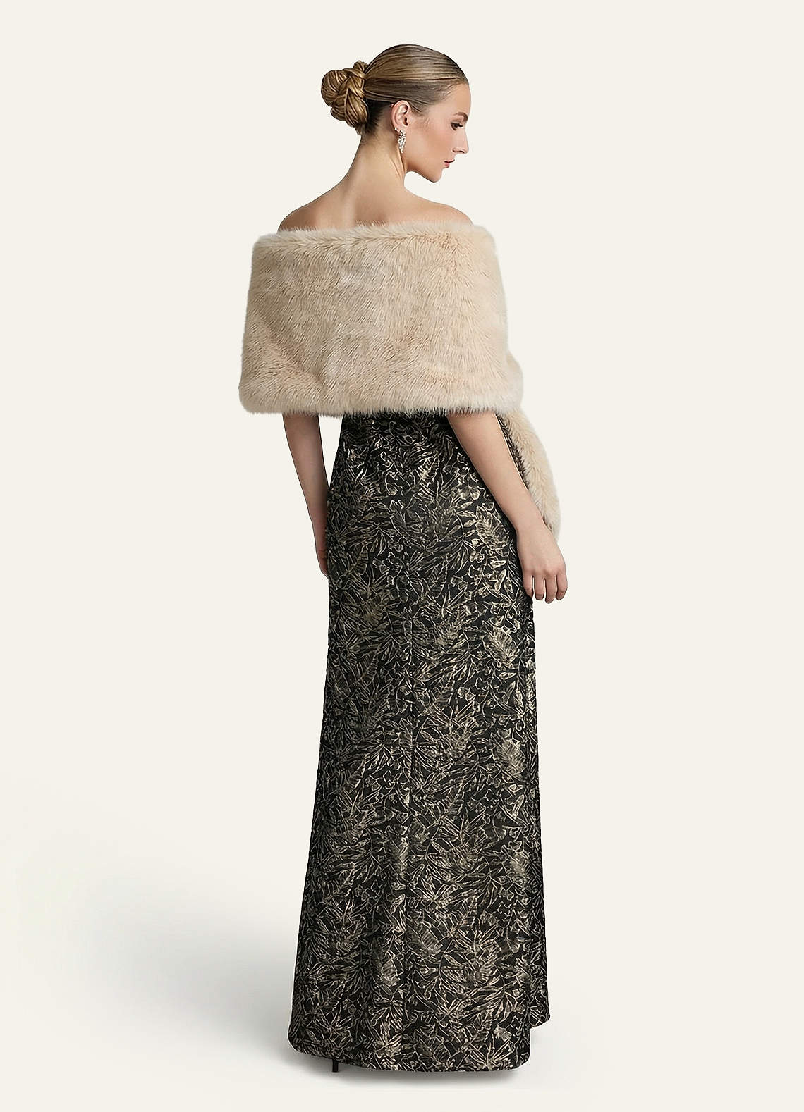 front Plush Faux Fur Wrap