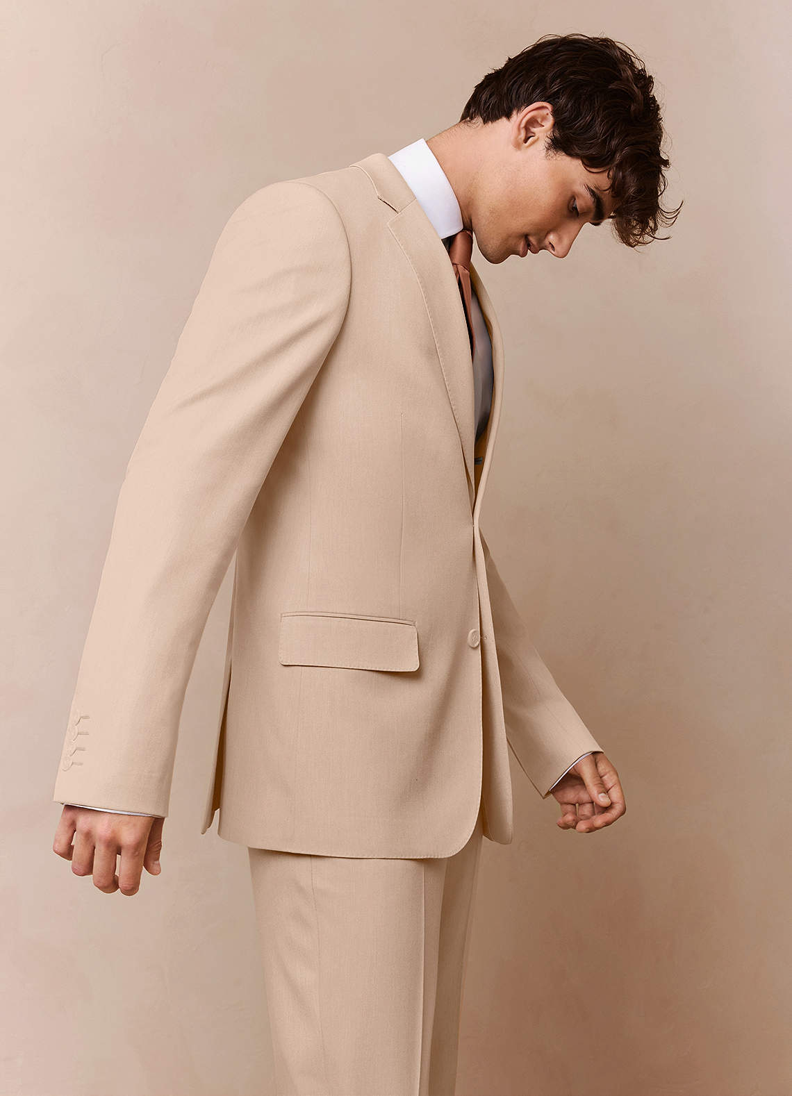 front Savile Gelbbraun Sakko aus hochwertiger Wollmischung