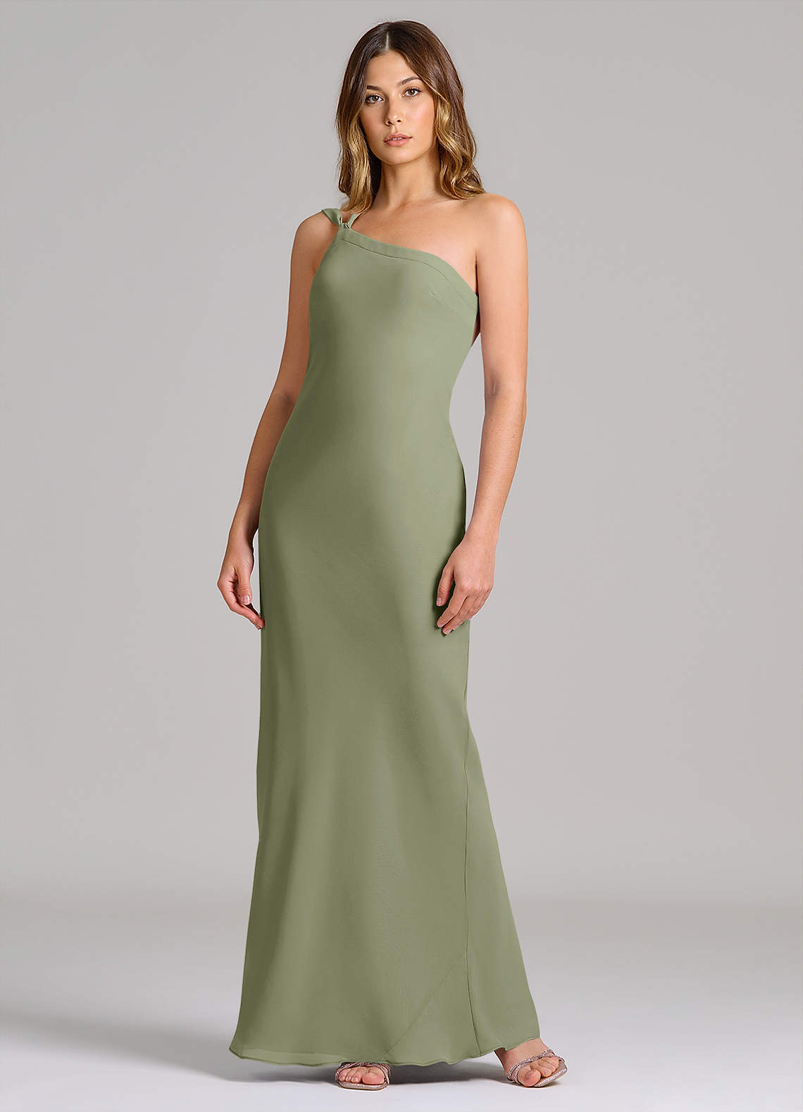 pistachio chiffon dress Azazie Monroe One-Shoulder Mini Satin Homecoming SOSJAN26 all wrapped up with Size:Size UK 20/ US 16 Pistachio green dress