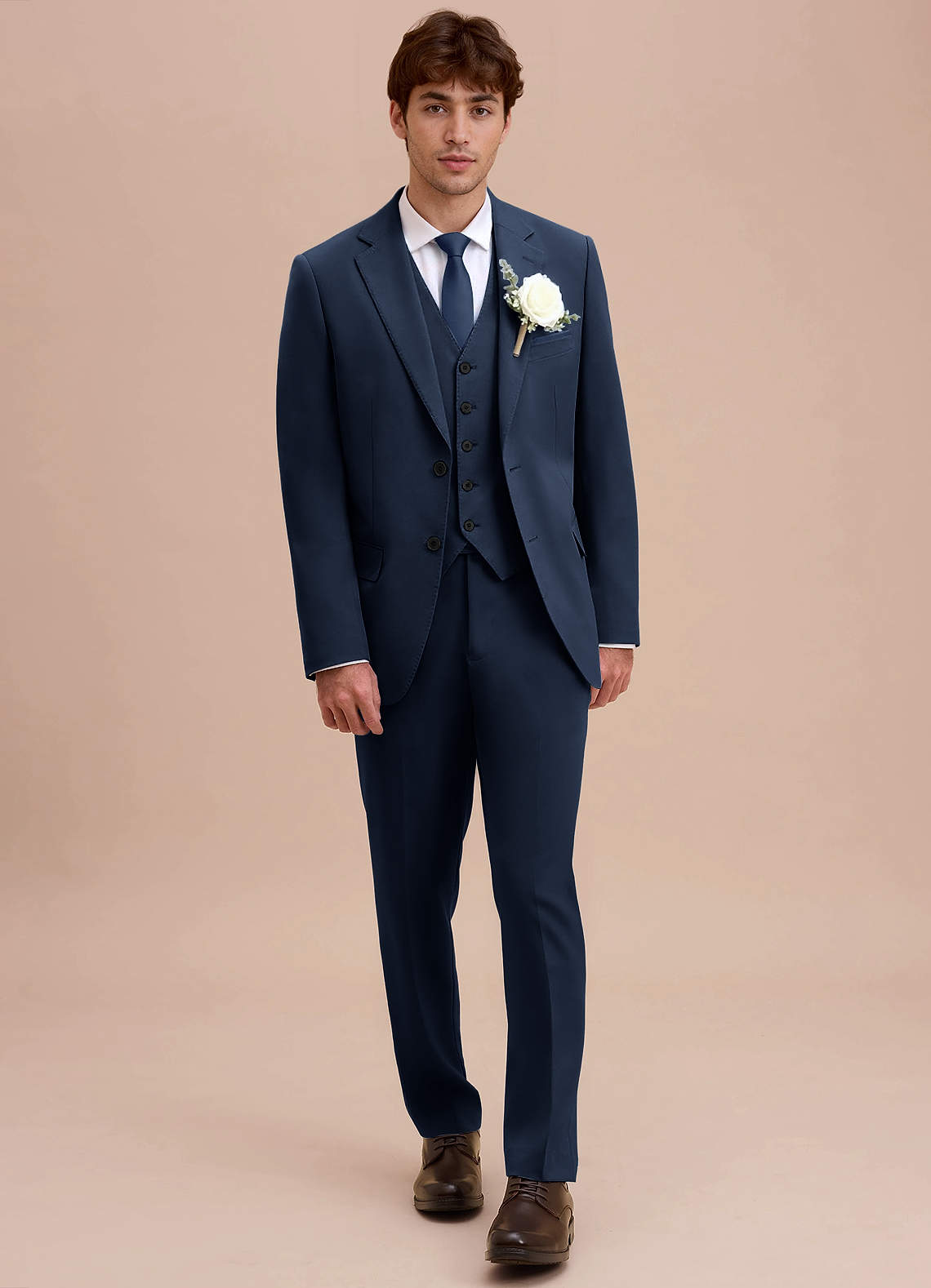 front Ethan Dark Navy Refined Weave Suit Jacket