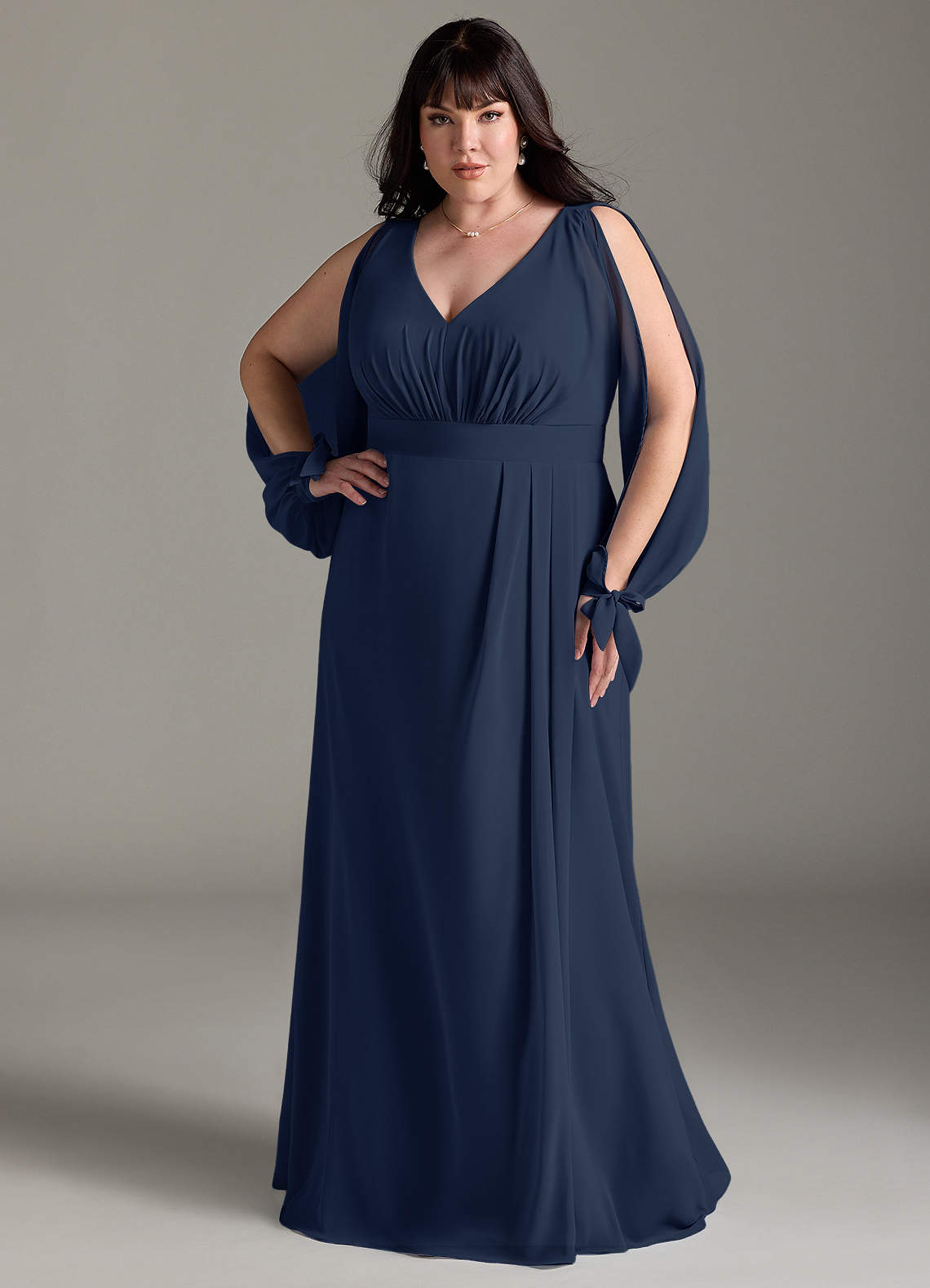 navy plus size bridesmaid dresses BABARONI Chiffon Red Bridesmaid Dresses A-line V-neck Sleeveless  Floor-length – BABARONI UK