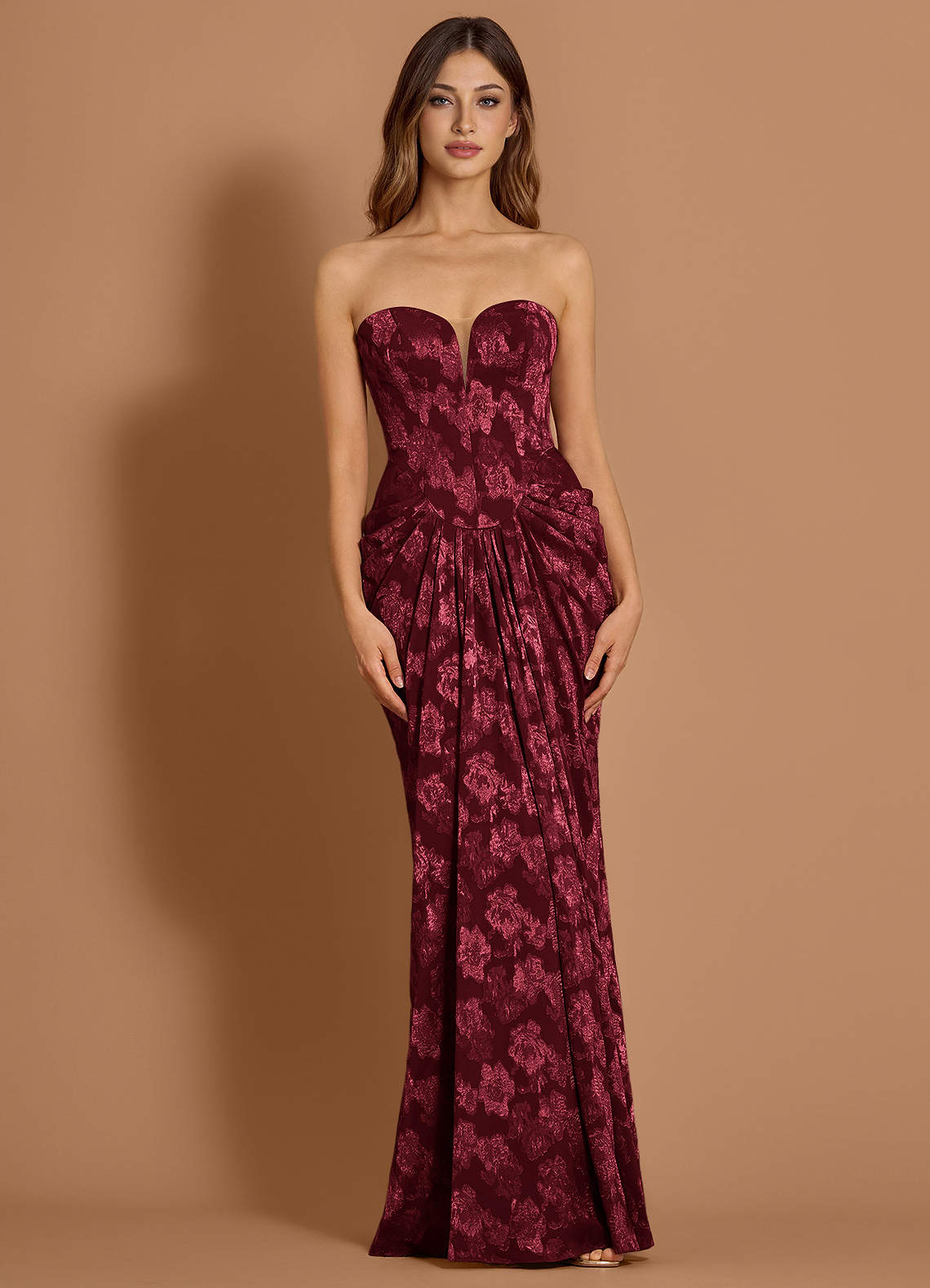 Giselle Wine Maxi Dress Ready to Ship | Azazie CA