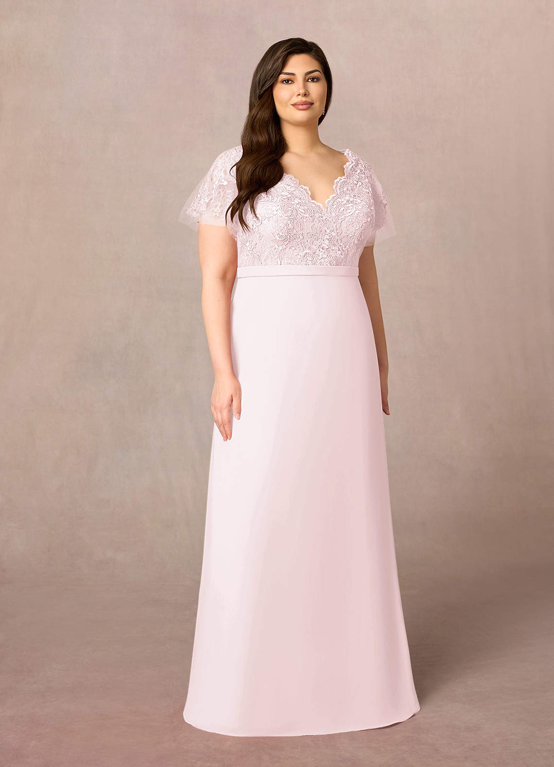 white christmas dresses Devina Silk Chiffon Lace Maxi Dress Orchid Ice / Xs main image 0