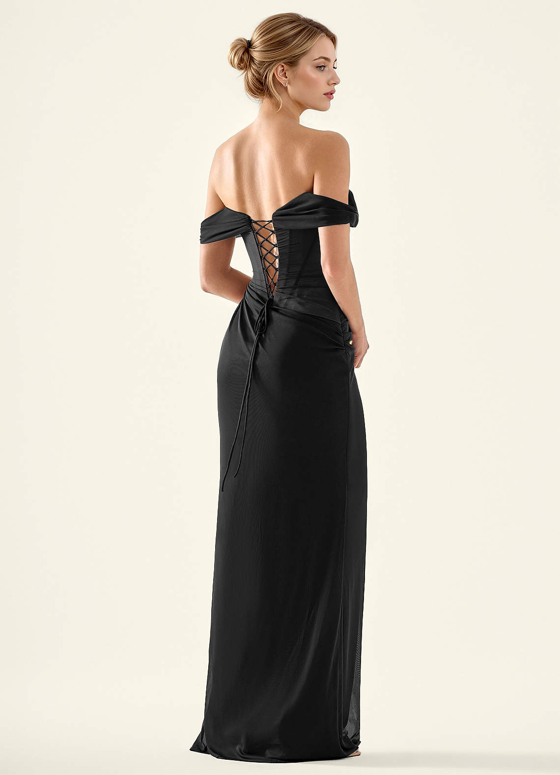 satin chiffon prom dress MACloth Straps V Neck Dusty Rose Long Prom Dress Satin Chiffon Formal