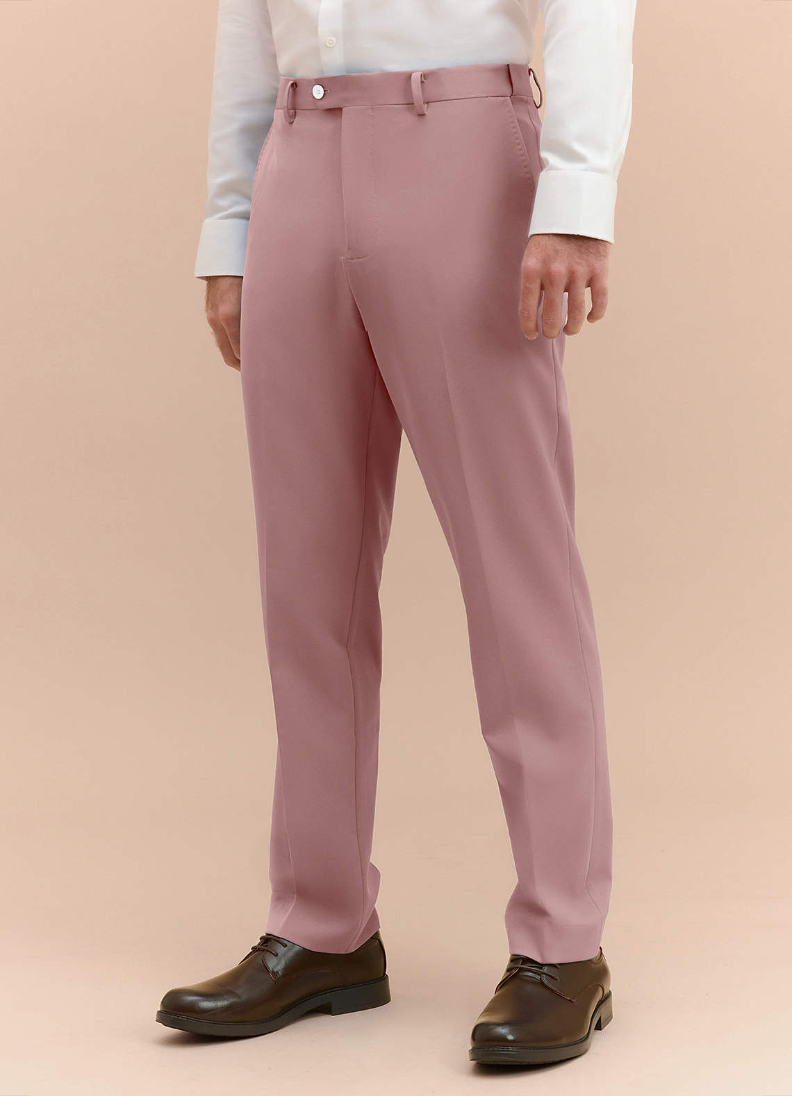 front James Dusty Rose Structured Stretch Dress Pants