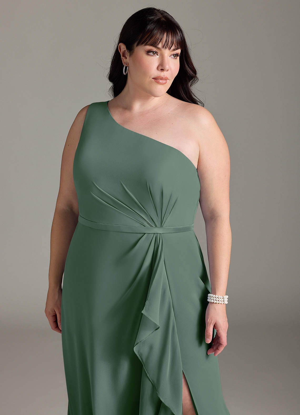 Azazie Liza Eucalyptus Chiffon Bridesmaid Dresses | Azazie
