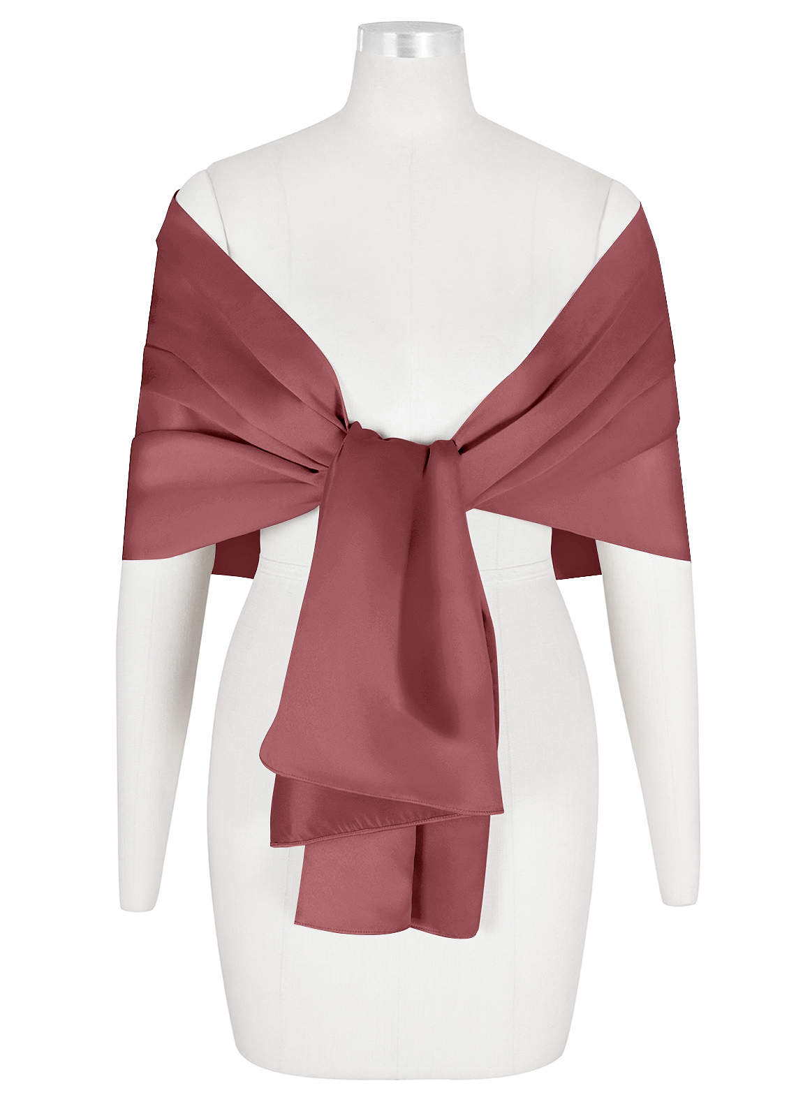 front Azazie Matching Color Aleena Matte Satin Shawl