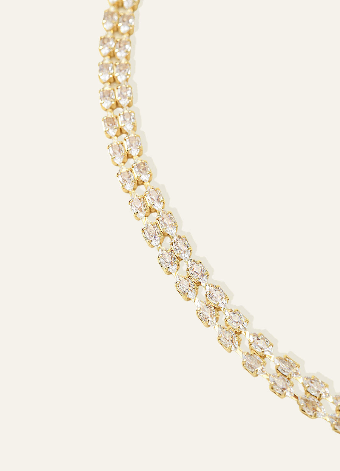 front Double Row Crystal Tennis Bracelet