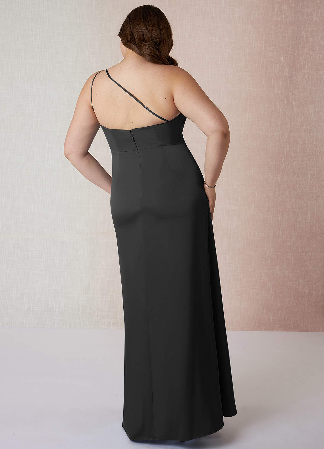 Azazie Mika Stretch Satin Dress Black Bridesmaid Dresses Azazie Mika Stretch Satin Dress Black Bridesmaid Dresses