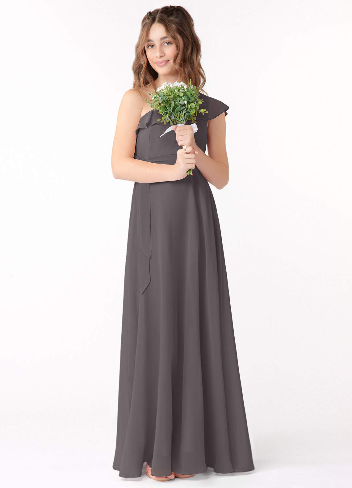 david's bridal gray bridesmaid dresses Strapless Tulle Long Dress with Removable Belt at David's Bridal