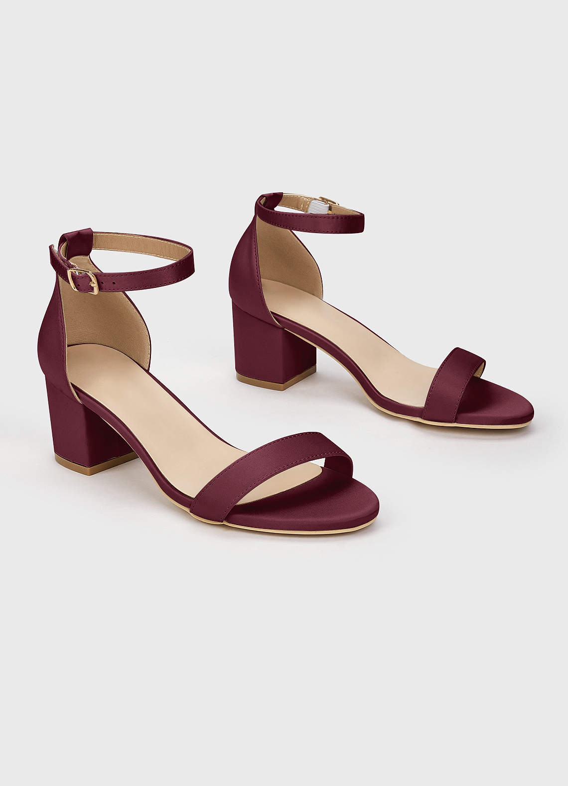 front Matching Color Matte Satin Block Heel Sandals & Envelope Clutch Set