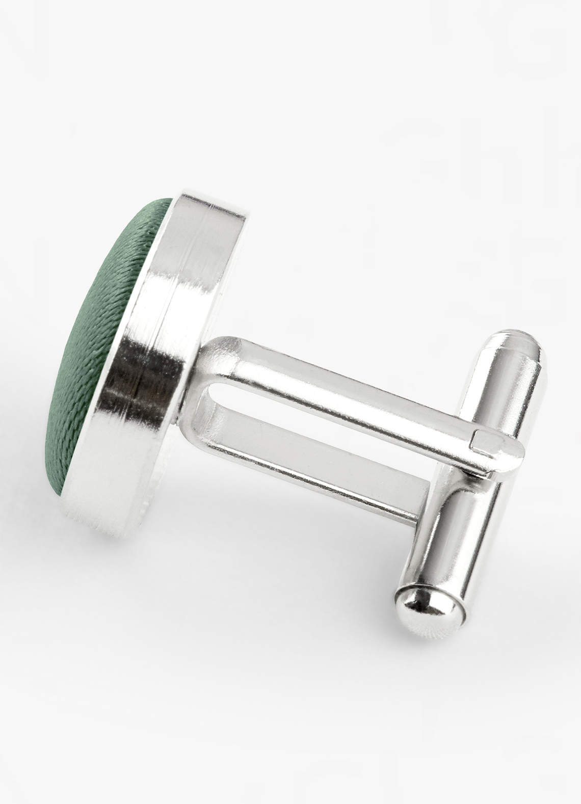 front Abotoaduras arredondadas em cetim fosco