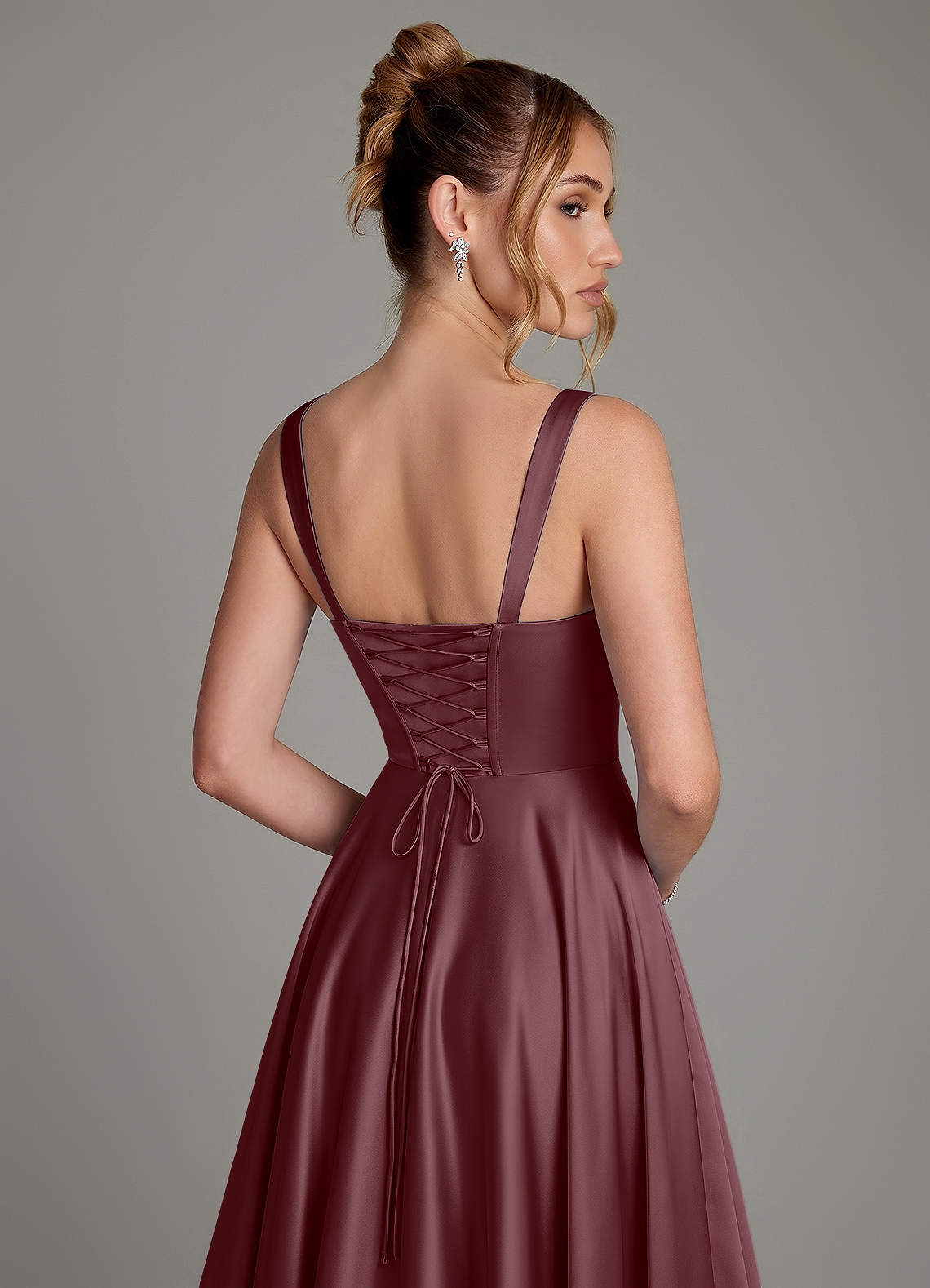 Azazie Azaria Sangria Stretch Satin Bridesmaid Dresses