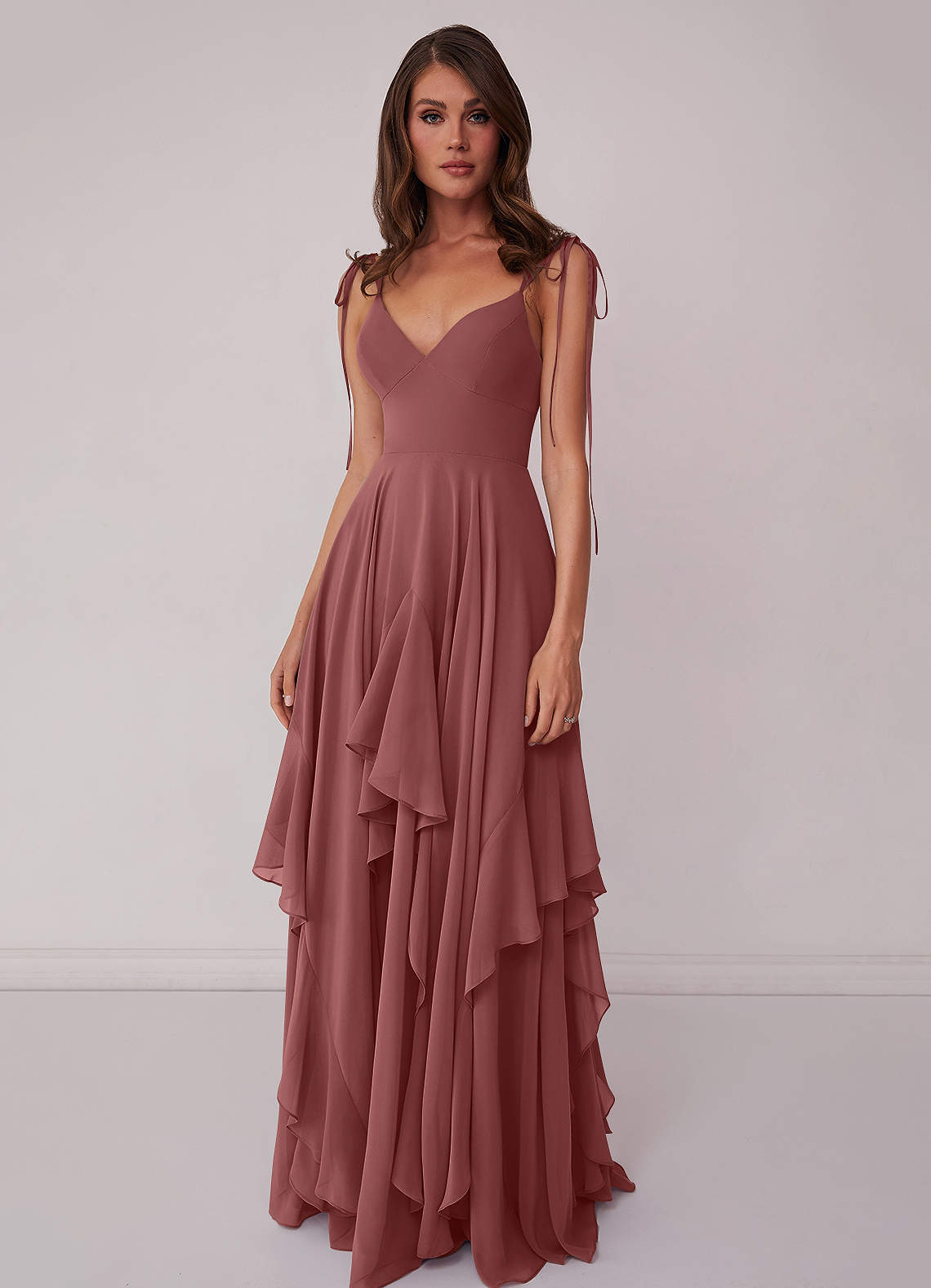 Barbie ♥ Azazie Bridesmaid Dresses Amethyst A-Line Bow Chiffon Dress image3